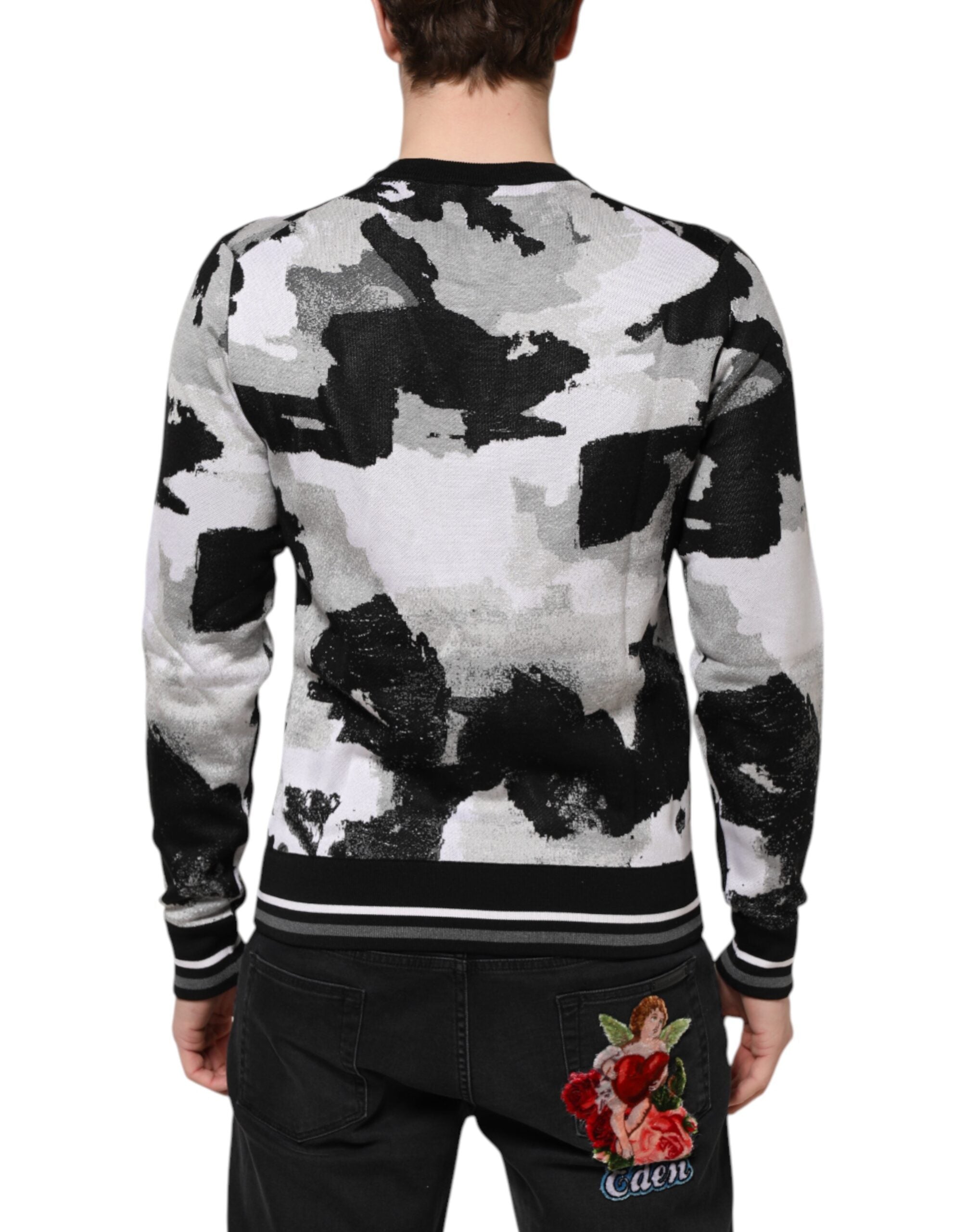 Dolce & Gabbana multicoloured silk sweater with camouflage pattern-4