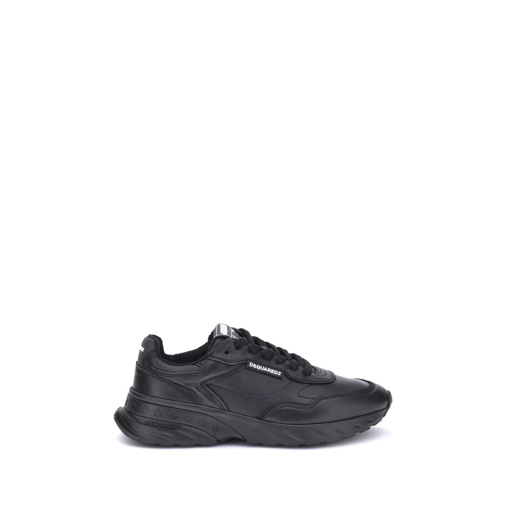 Zapatillas Dsquared² de piel de becerro negra Bos Taurus-1