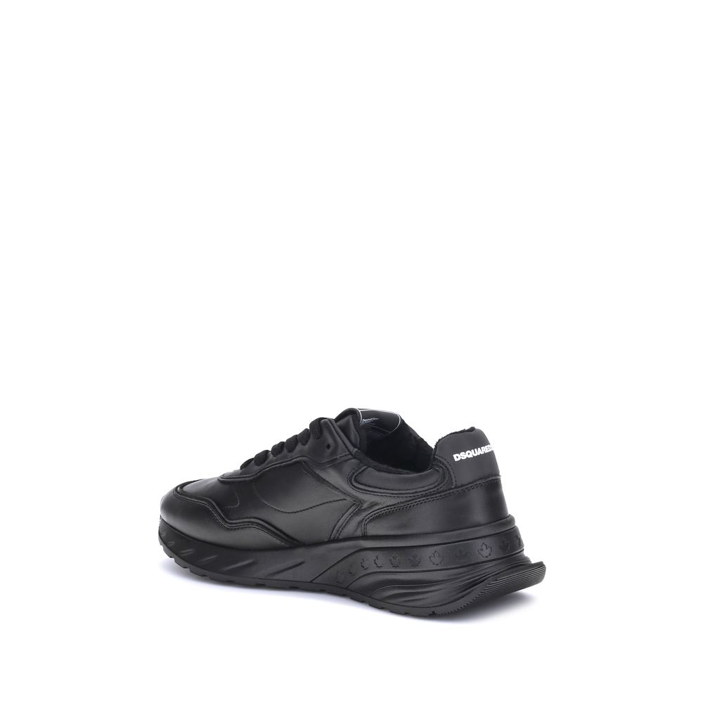 Zapatillas Dsquared² de piel de becerro negra Bos Taurus-3