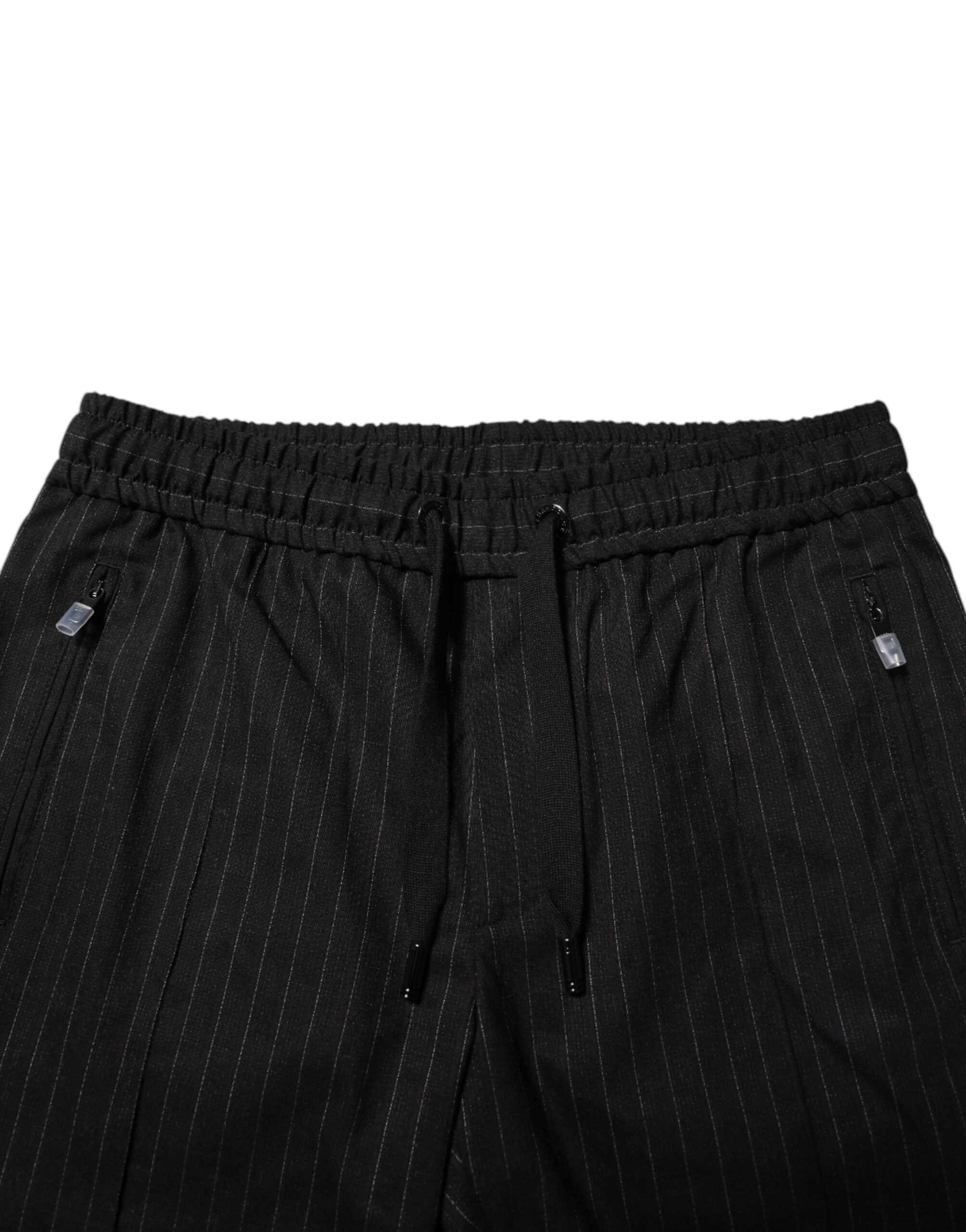 Dolce & Gabbana Schwarz gestreifte Herren-Joggerhose aus Wolle-5