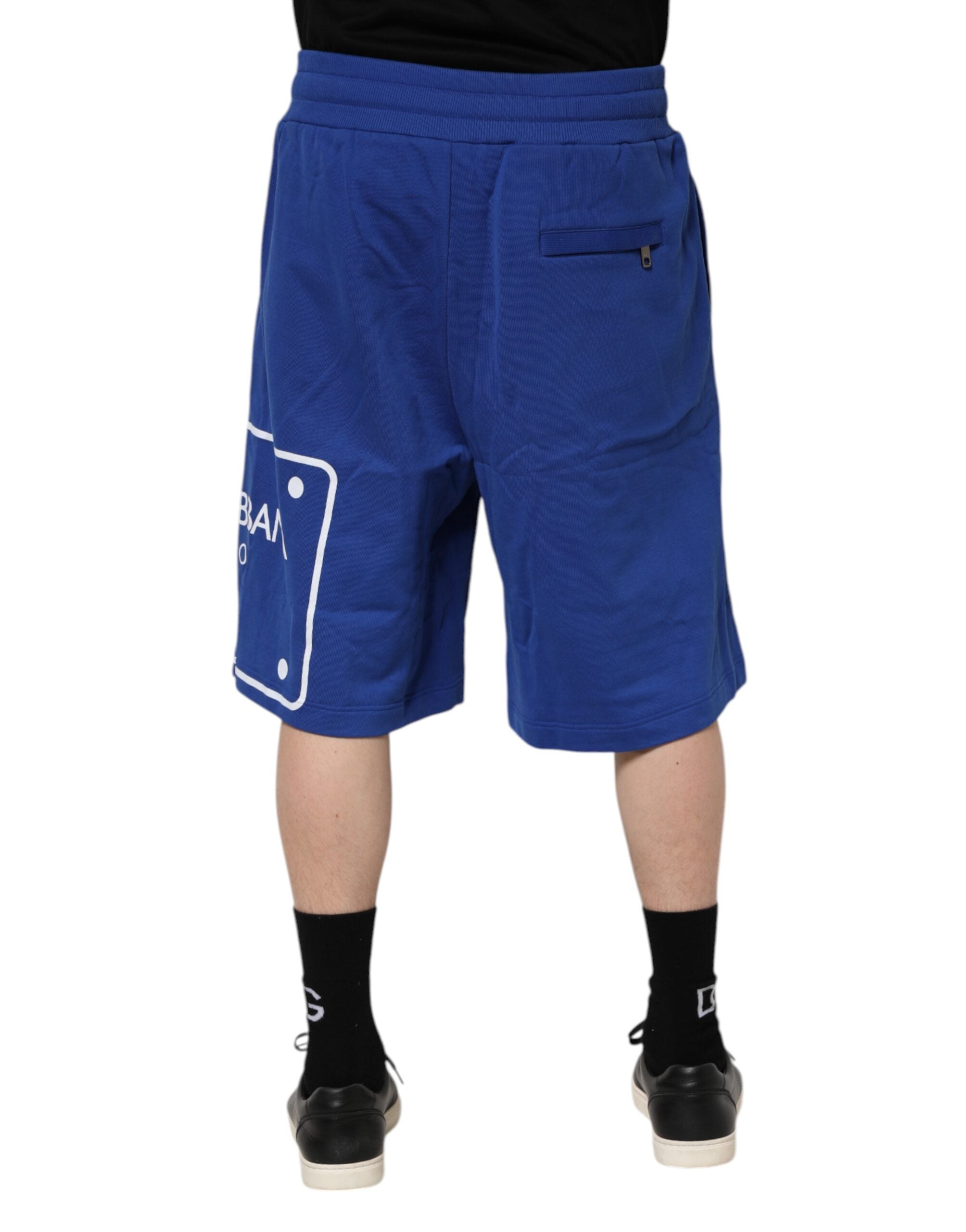 Dolce & Gabbana Blue Logo Cotton Bermuda Sweatshorts Shorts-4