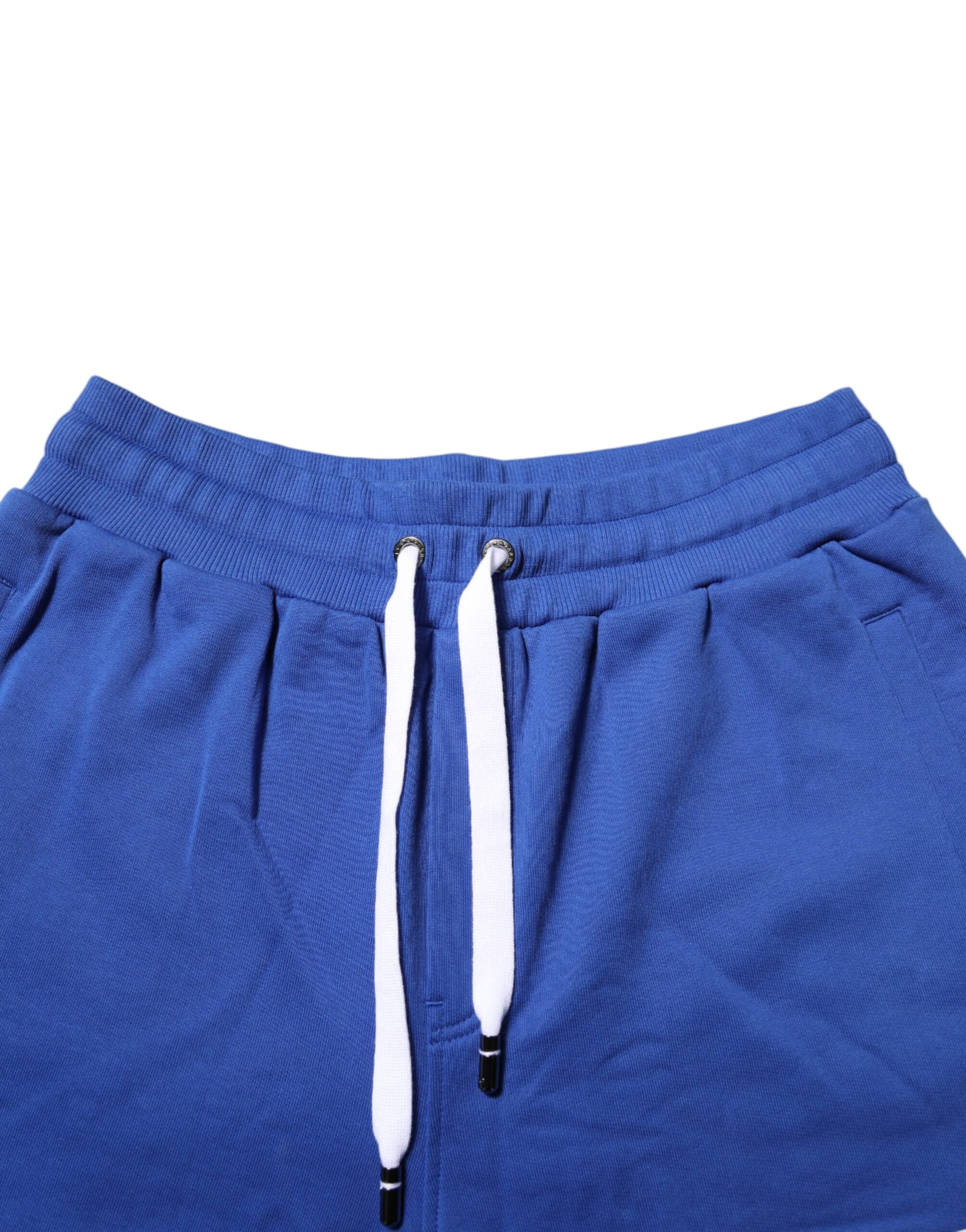 Dolce & Gabbana Blue Logo Cotton Bermuda Sweatshorts Shorts-5