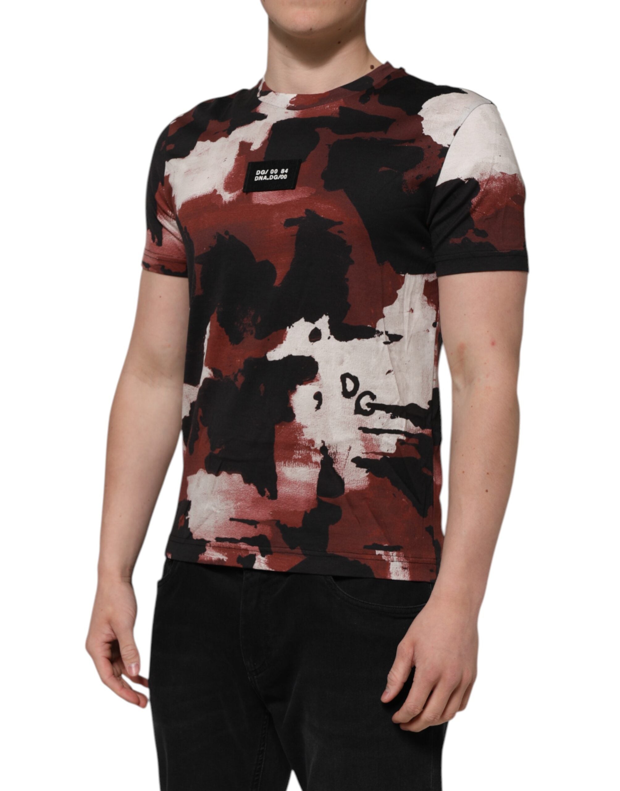 Dolce & Gabbana Multicolor Camouflage Men's T-Shirt with Crew Neck-3