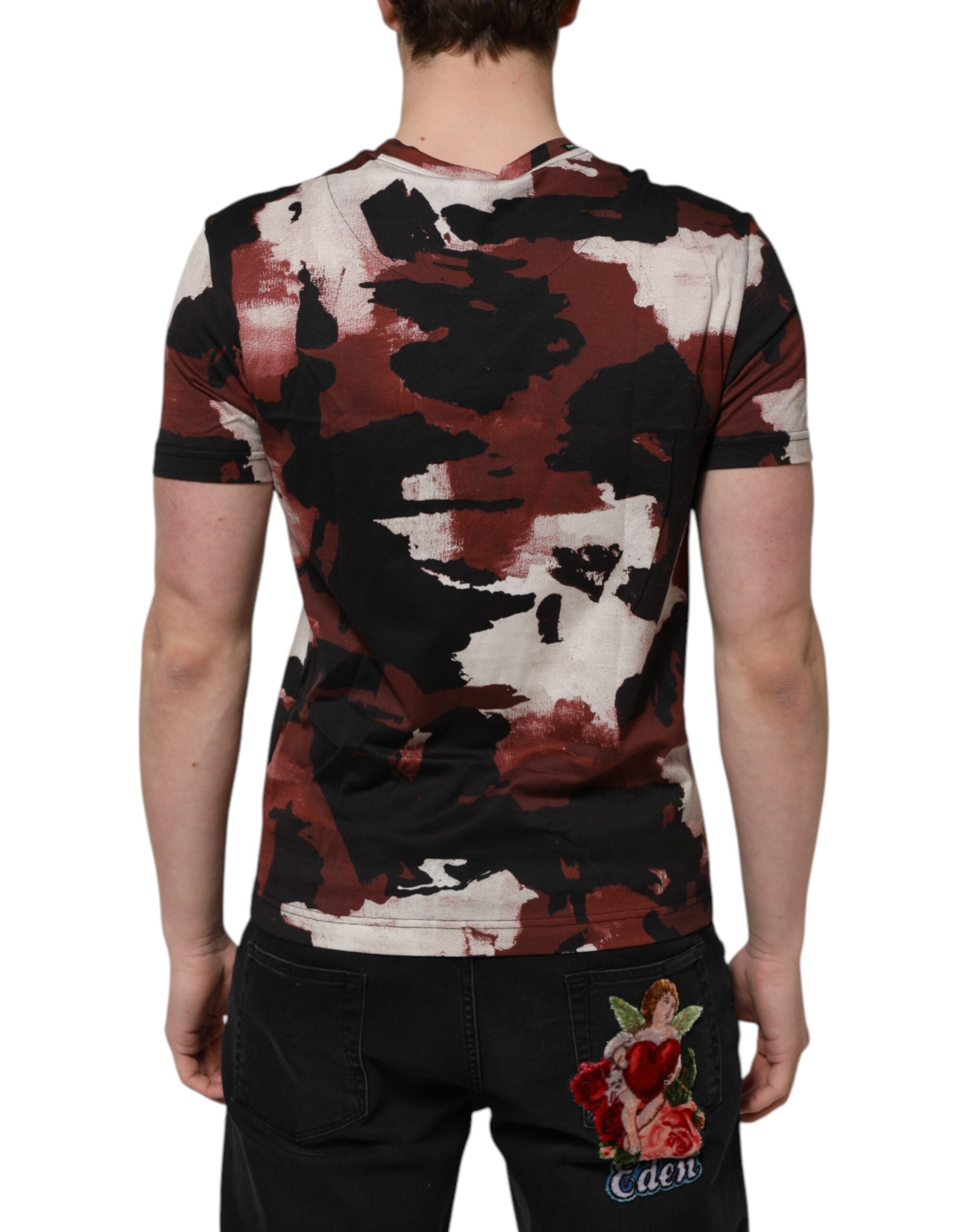 Dolce & Gabbana Multicolor Camouflage Men's T-Shirt with Crew Neck-4