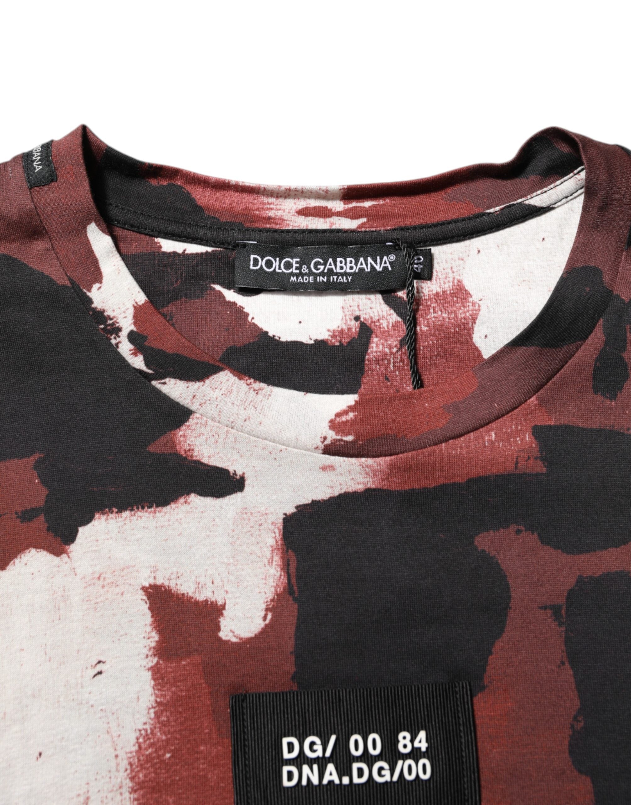 Dolce & Gabbana Multicolor Camouflage Men's T-Shirt with Crew Neck-5
