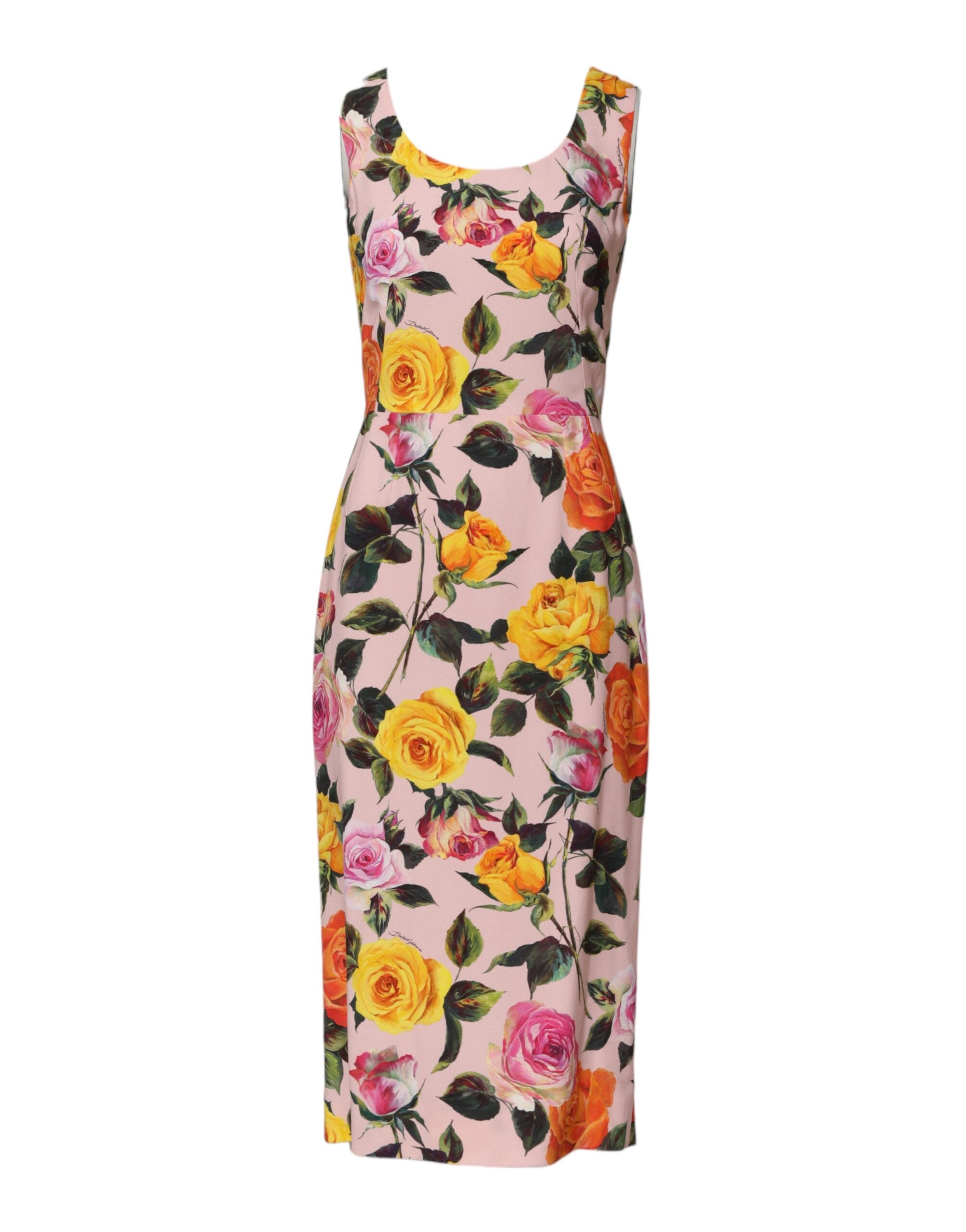 Dolce & Gabbana Multicolor Floral Knee Length Sheath Dress-1