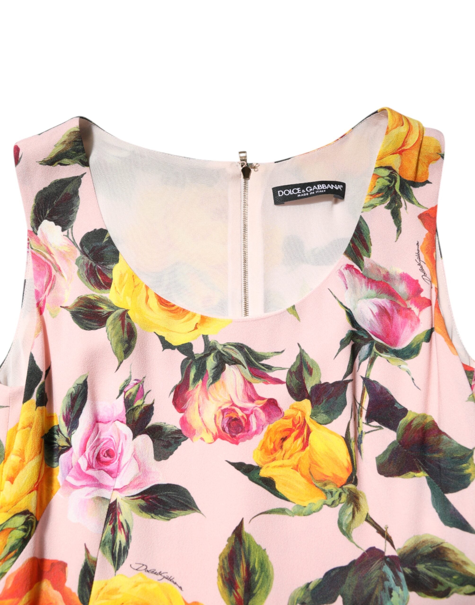 Dolce & Gabbana Multicolor Floral Knee Length Sheath Dress-4