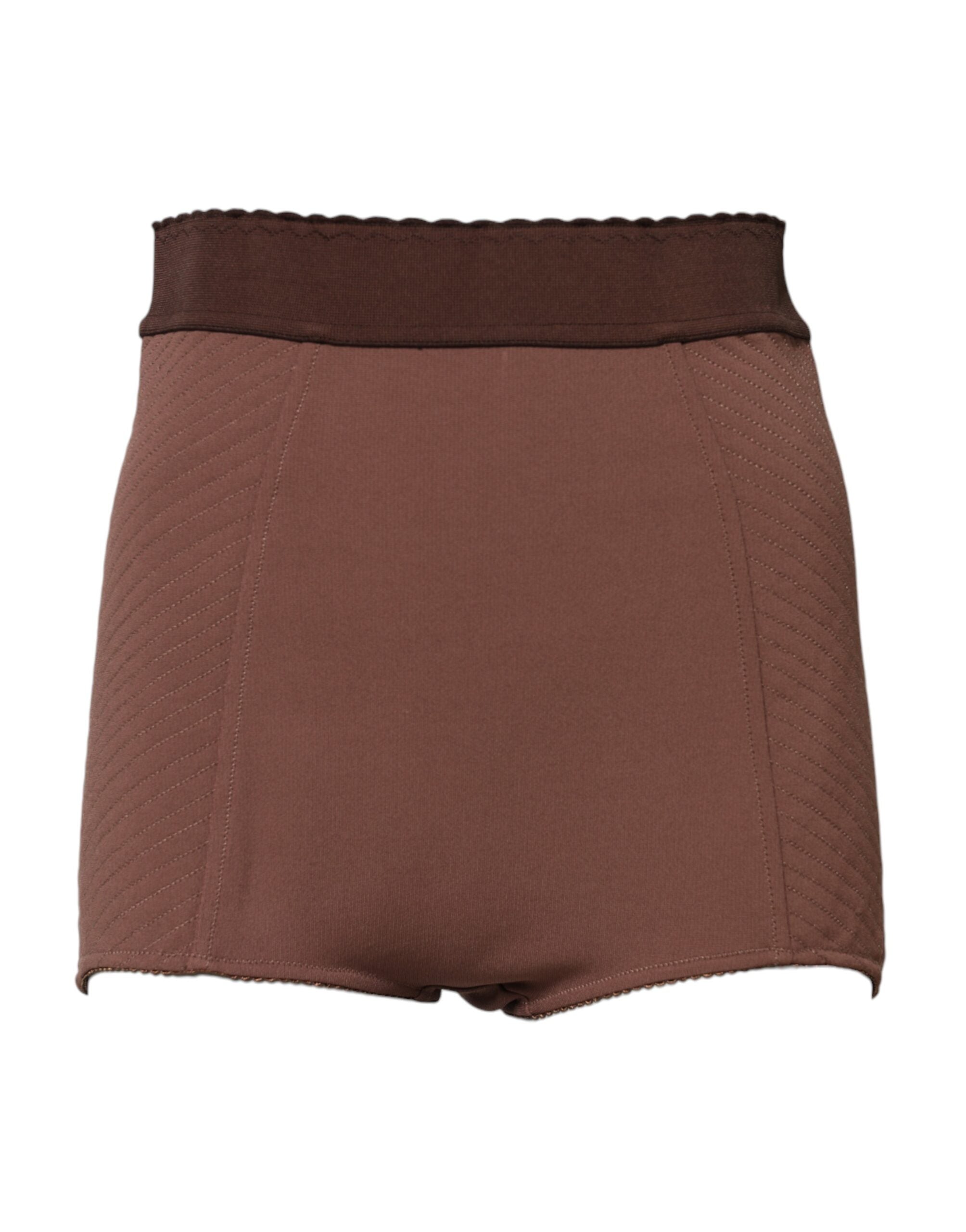 Dolce & Gabbana Brown Viscose High-Waisted Hot Pants Shorts-2