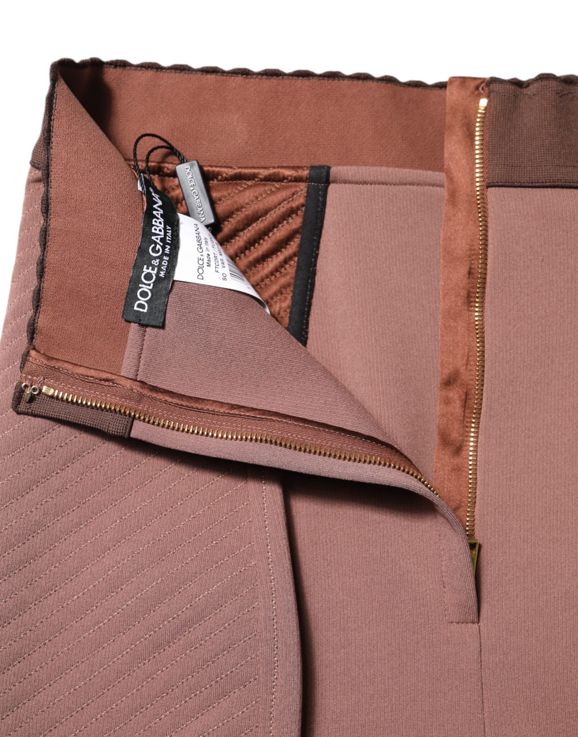 Dolce & Gabbana Brown Viscose High-Waisted Hot Pants Shorts-3
