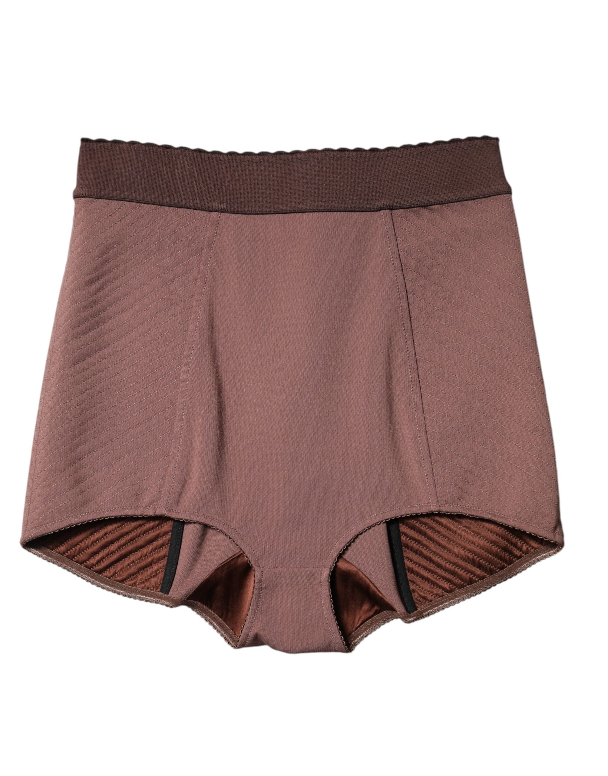 Dolce & Gabbana Brown Viscose High-Waisted Hot Pants Shorts-1