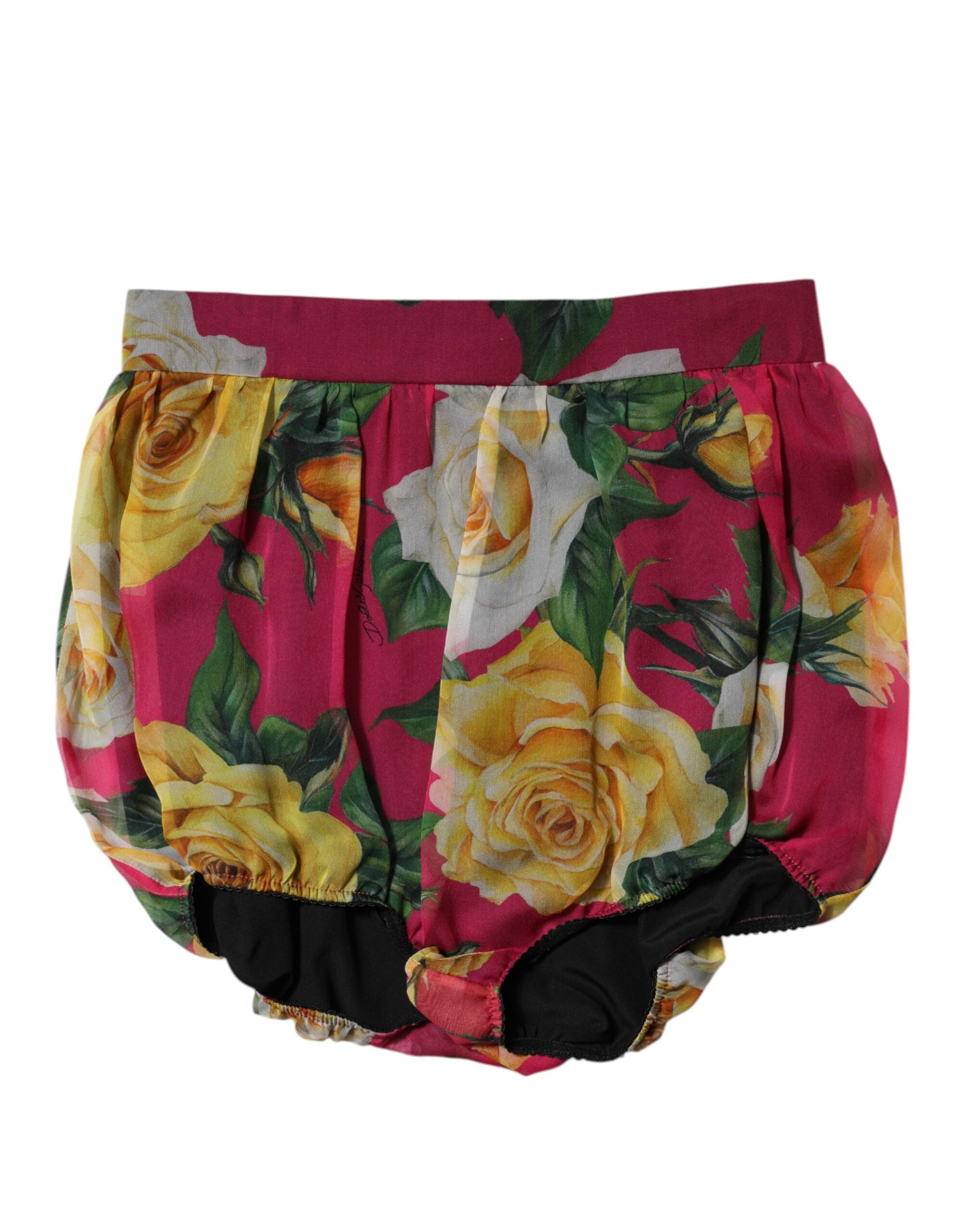 Pantalones cortos de cintura alta con estampado floral rojo de Dolce & Gabbana para mujer-5