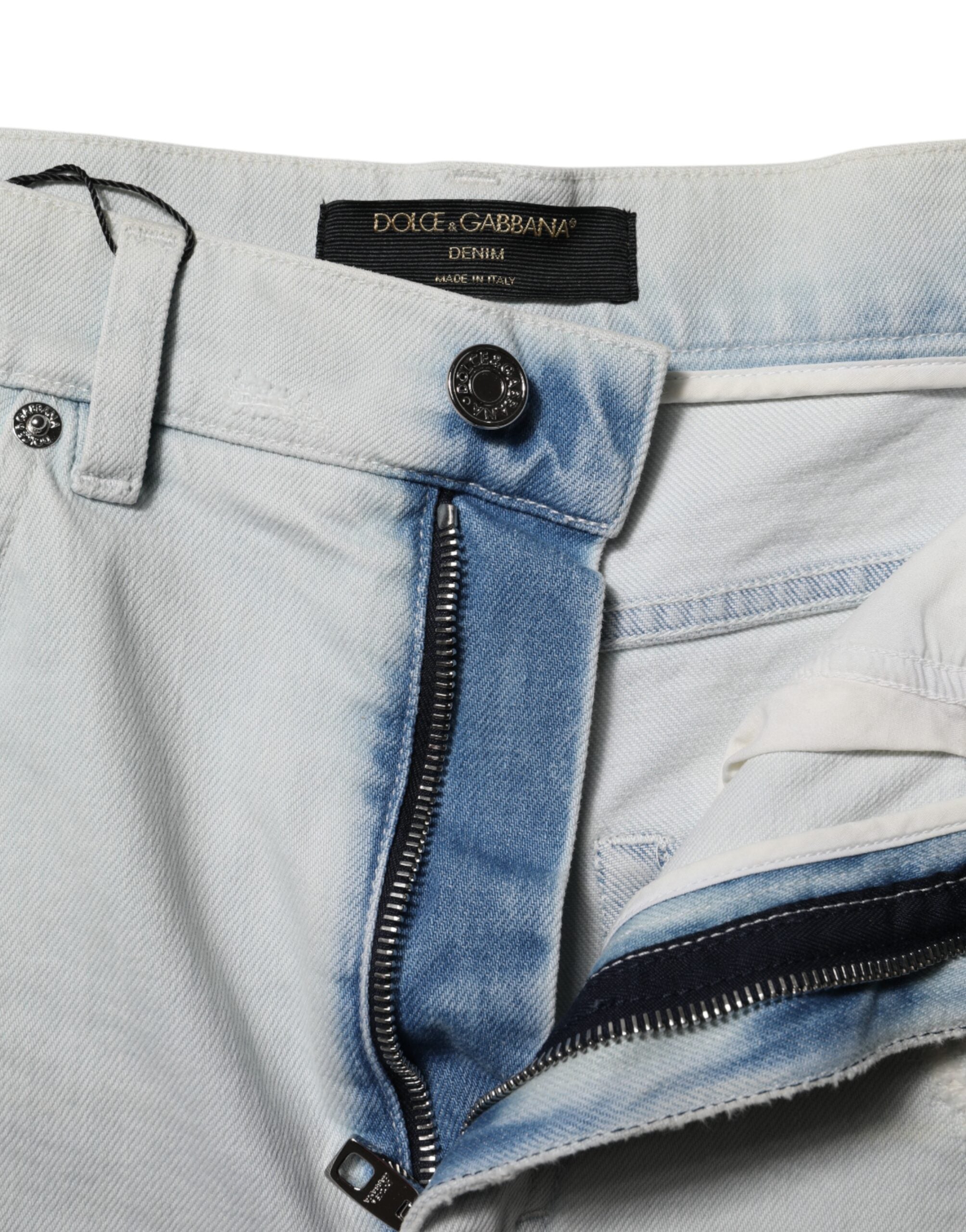 Dolce & Gabbana Light Blue Washed Denim Cotton Hot Pants Shorts-4