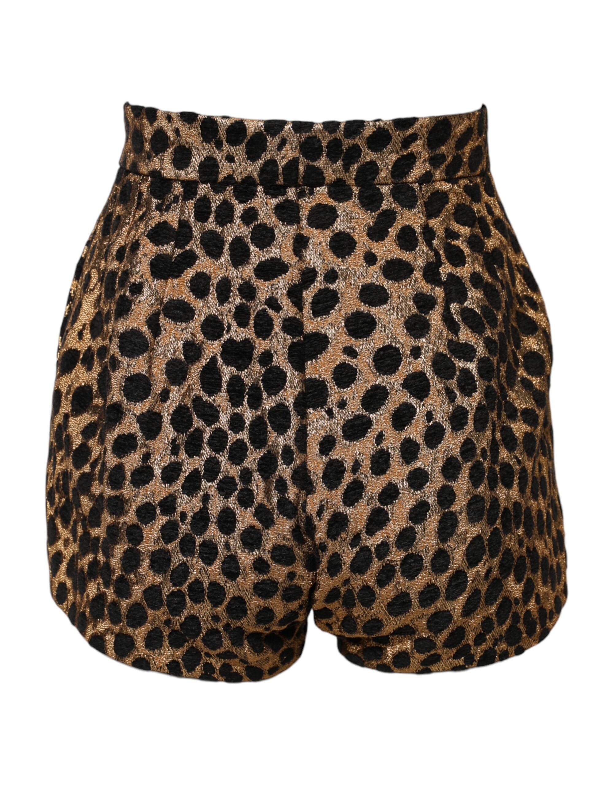 Pantalones cortos de cintura alta con estampado de leopardo marrón de Dolce & Gabbana-3