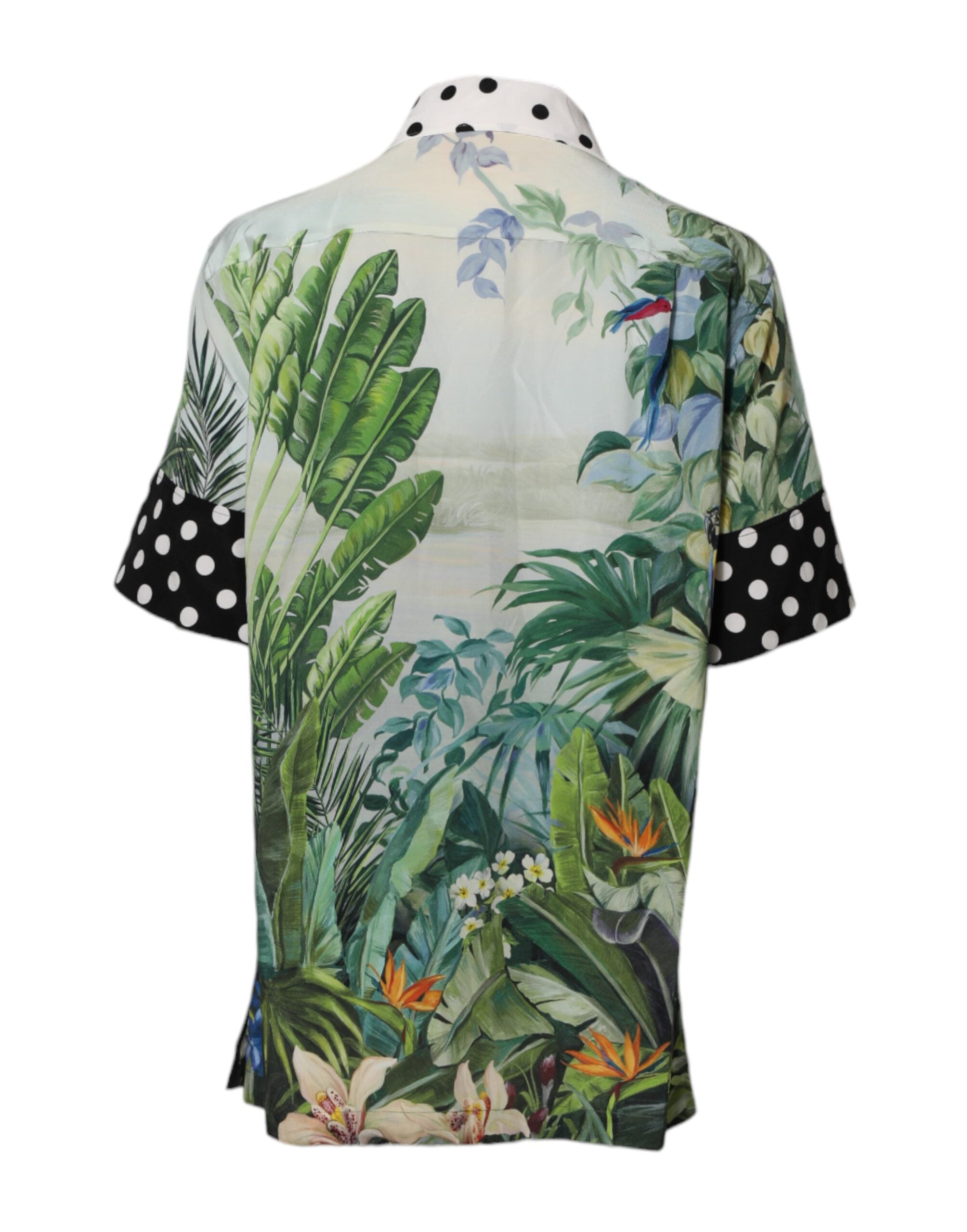 Camisa de seda con cuello y estampado multicolor de Dolce & Gabbana-2