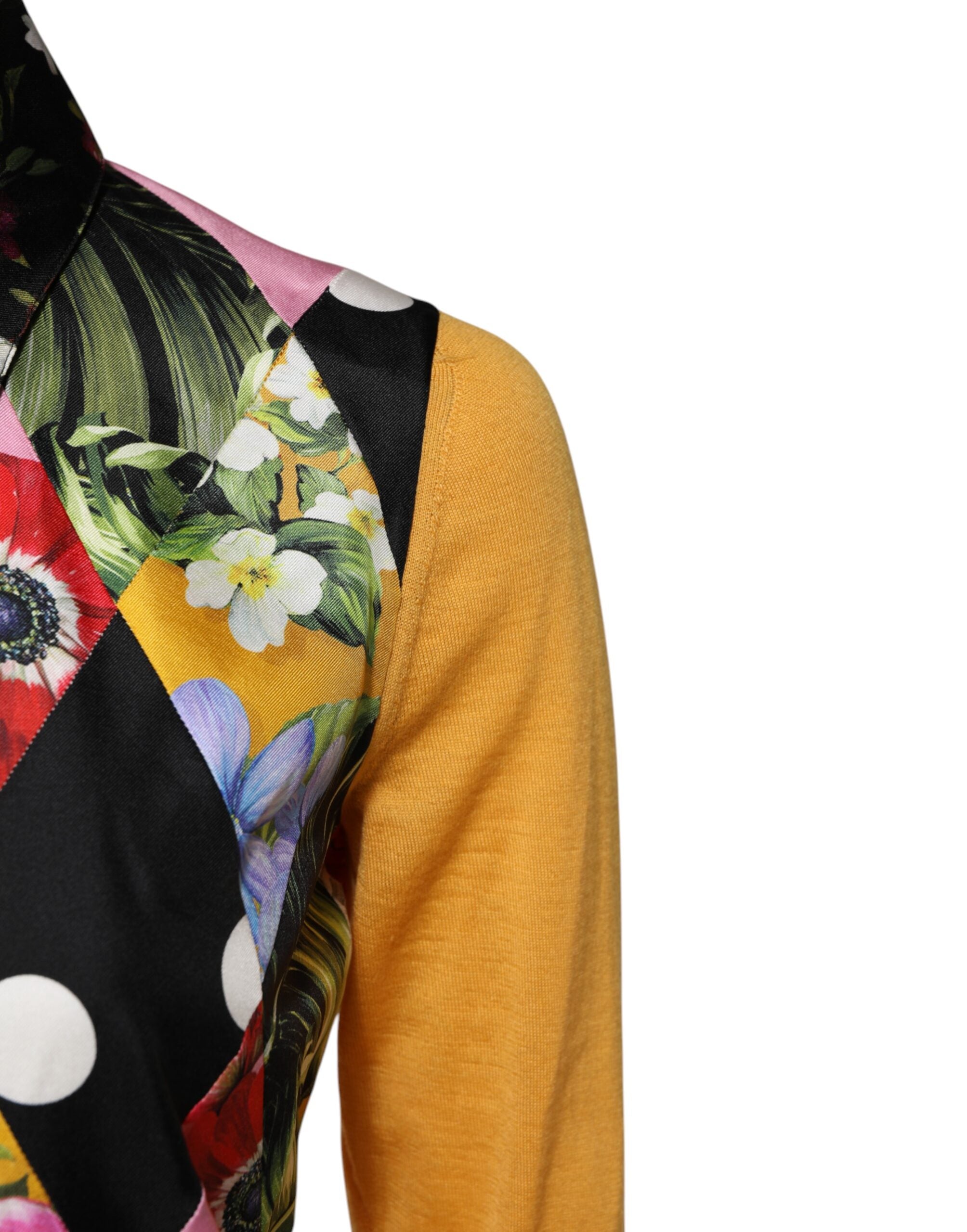 Dolce & Gabbana Multicolor Floral Long Sleeves Polo Top-4