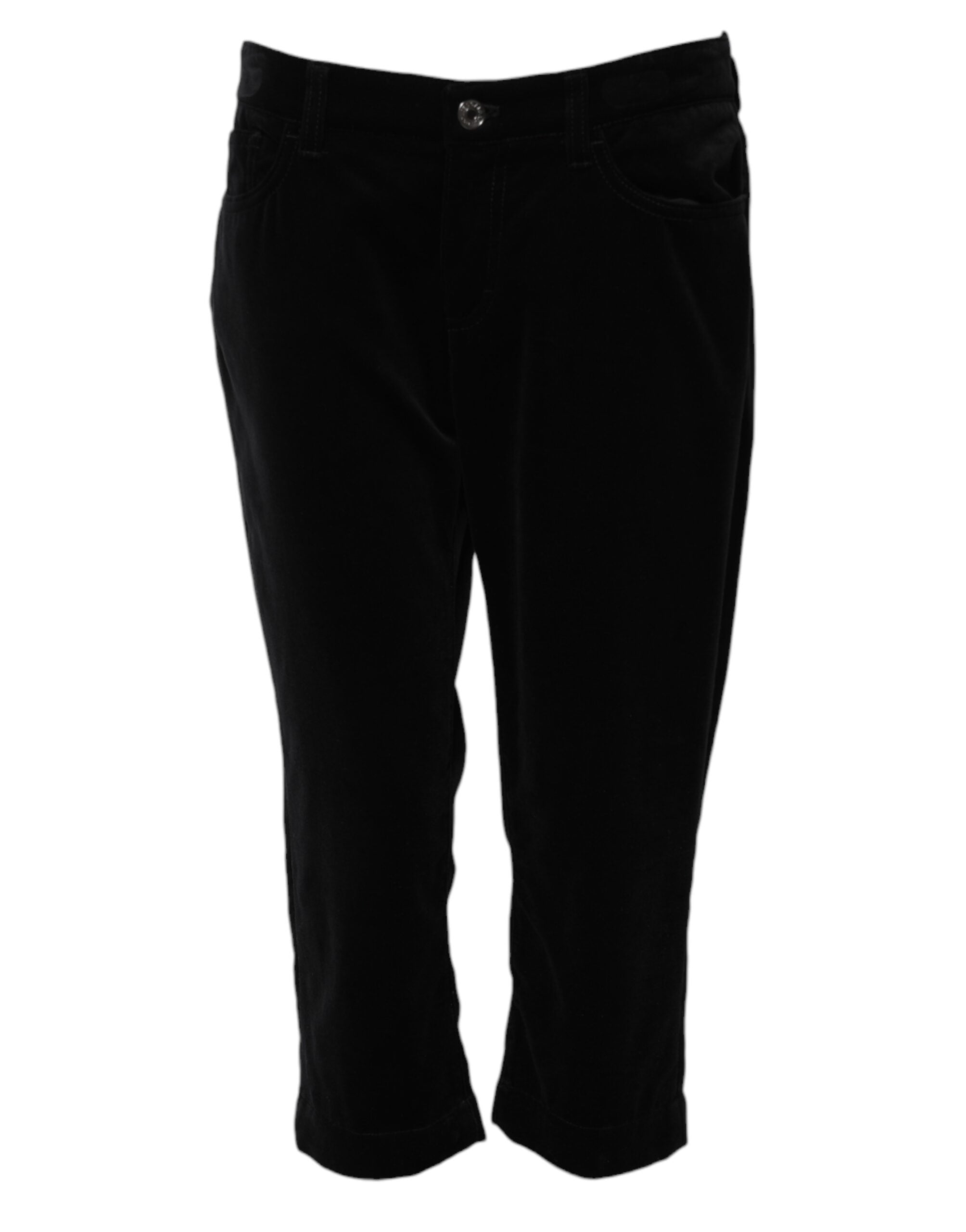 Dolce & Gabbana Black Cotton Skinny Capri Cropped Denim Jeans-2