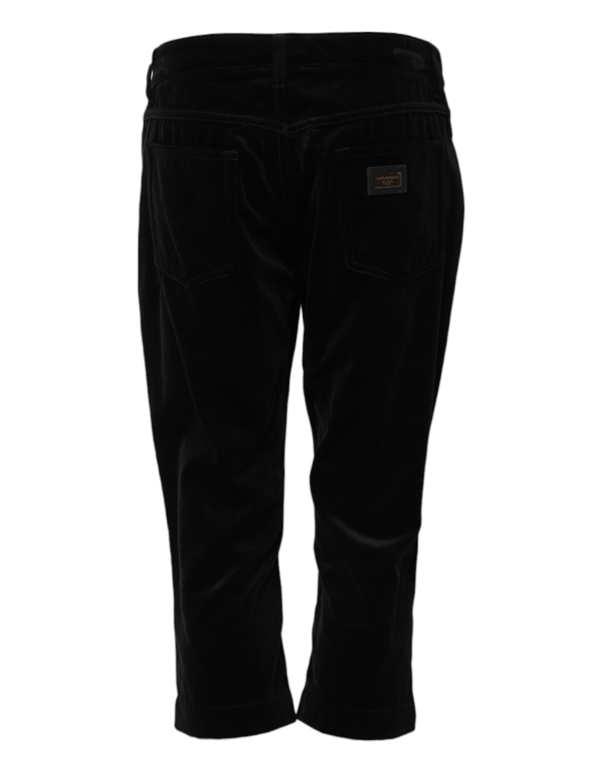 Dolce & Gabbana Black Cotton Skinny Capri Cropped Denim Jeans-3