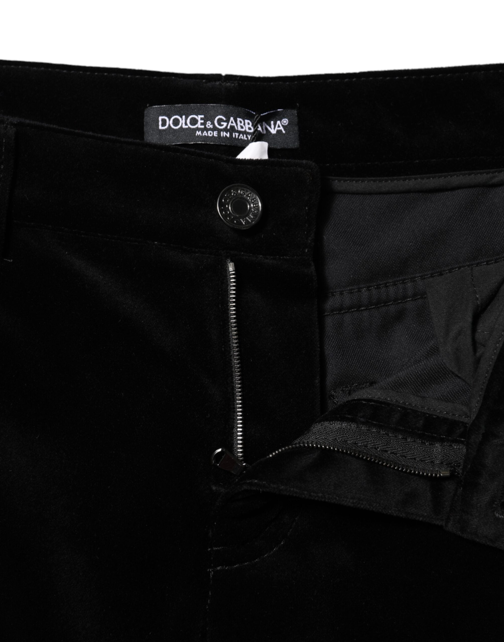 Dolce & Gabbana Black Cotton Skinny Capri Cropped Denim Jeans-4