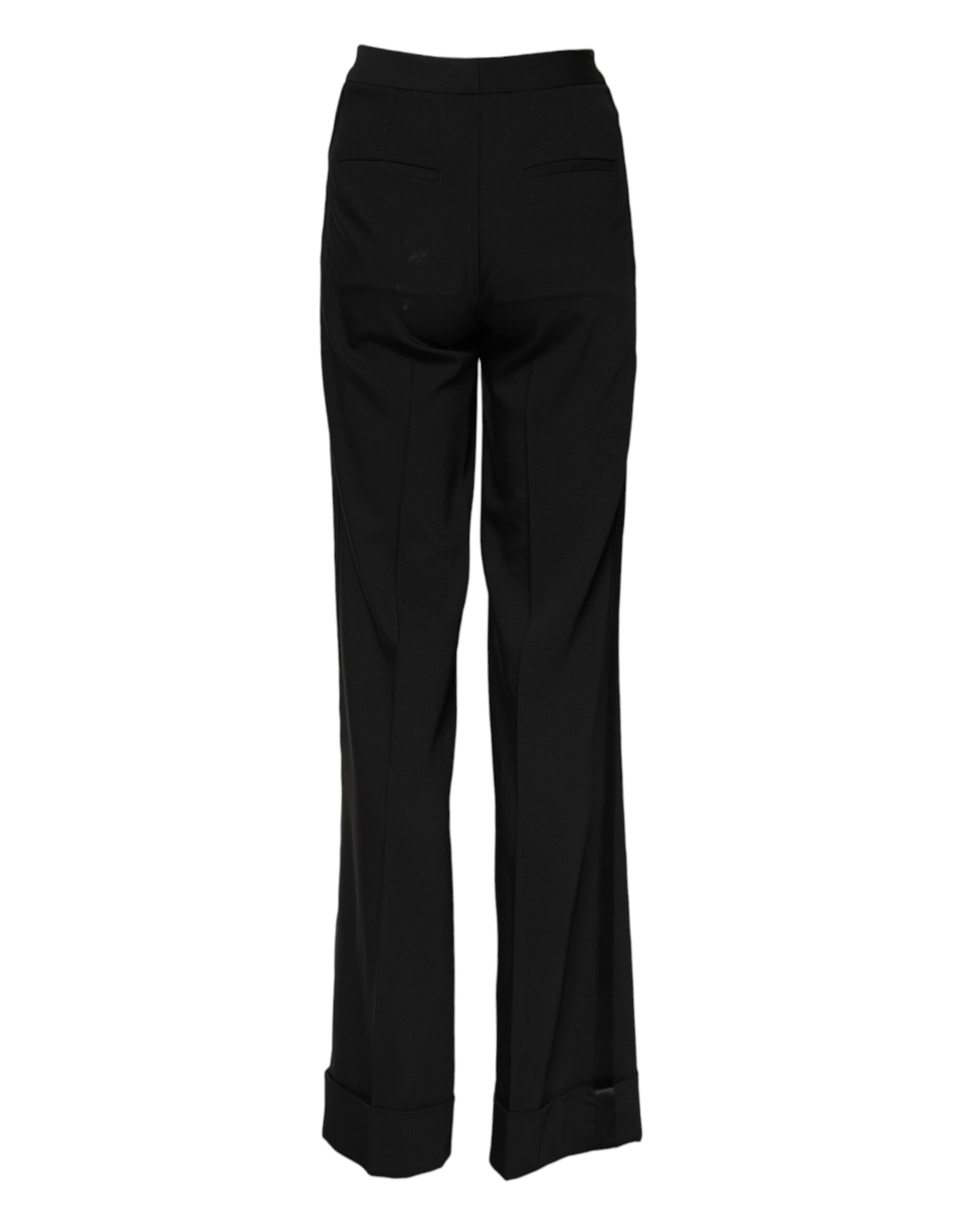 Dolce & Gabbana Black high-waisted flared trousers in wool-3