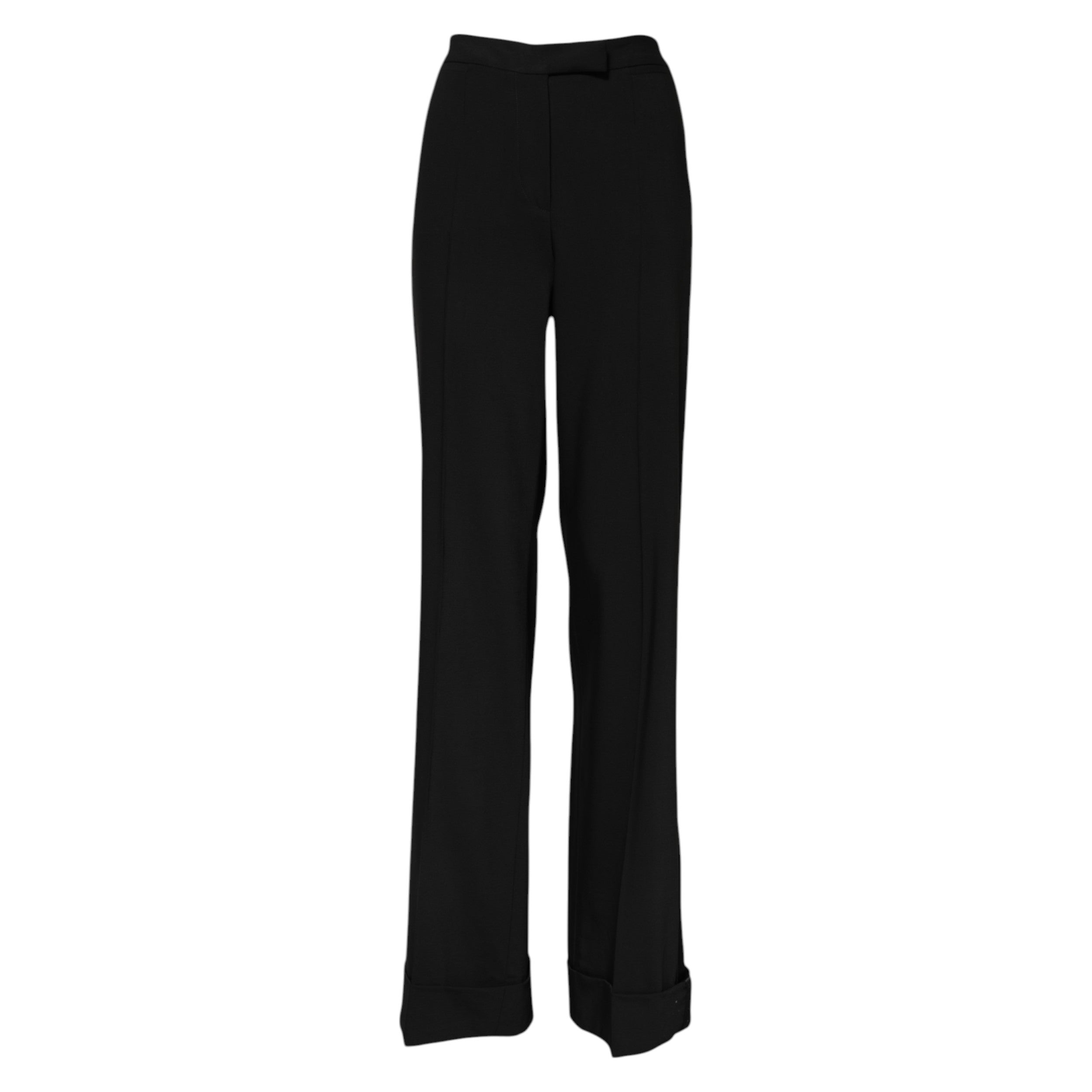 Dolce & Gabbana Black high-waisted flared trousers in wool-5