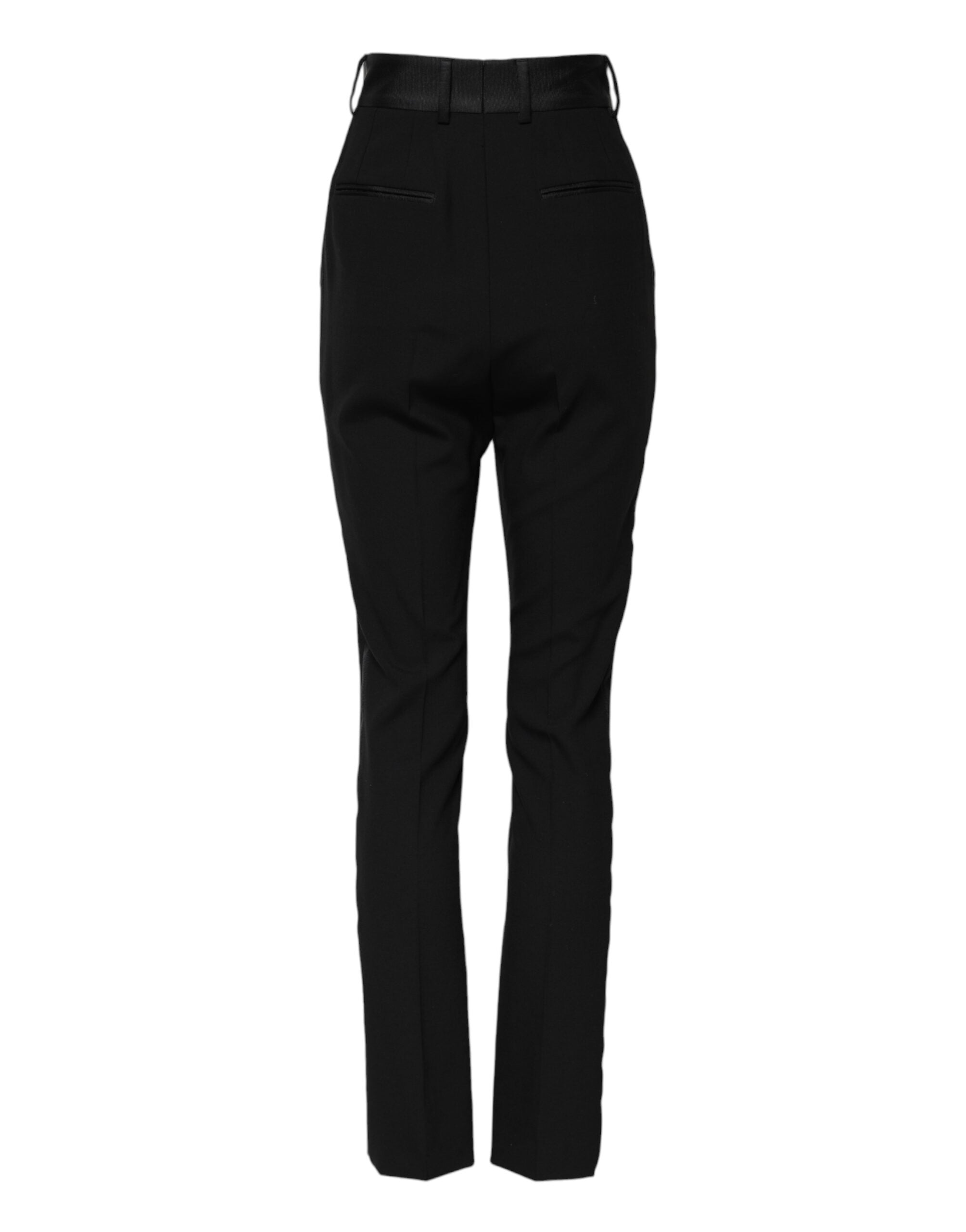 Dolce & Gabbana Black High-Waisted Skinny Wool Trousers-3