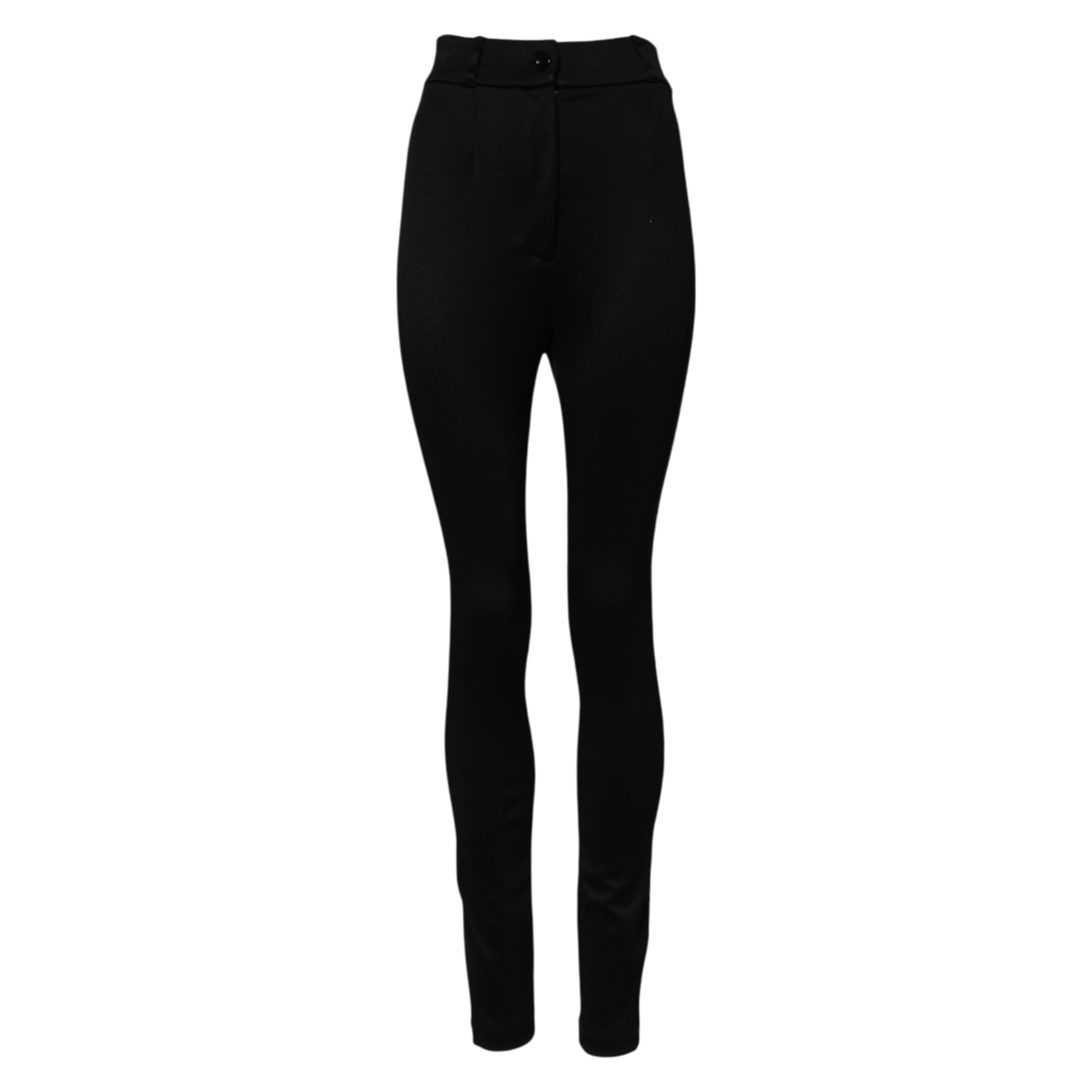 Dolce & Gabbana Black High-Waisted Nylon Skinny Leggings