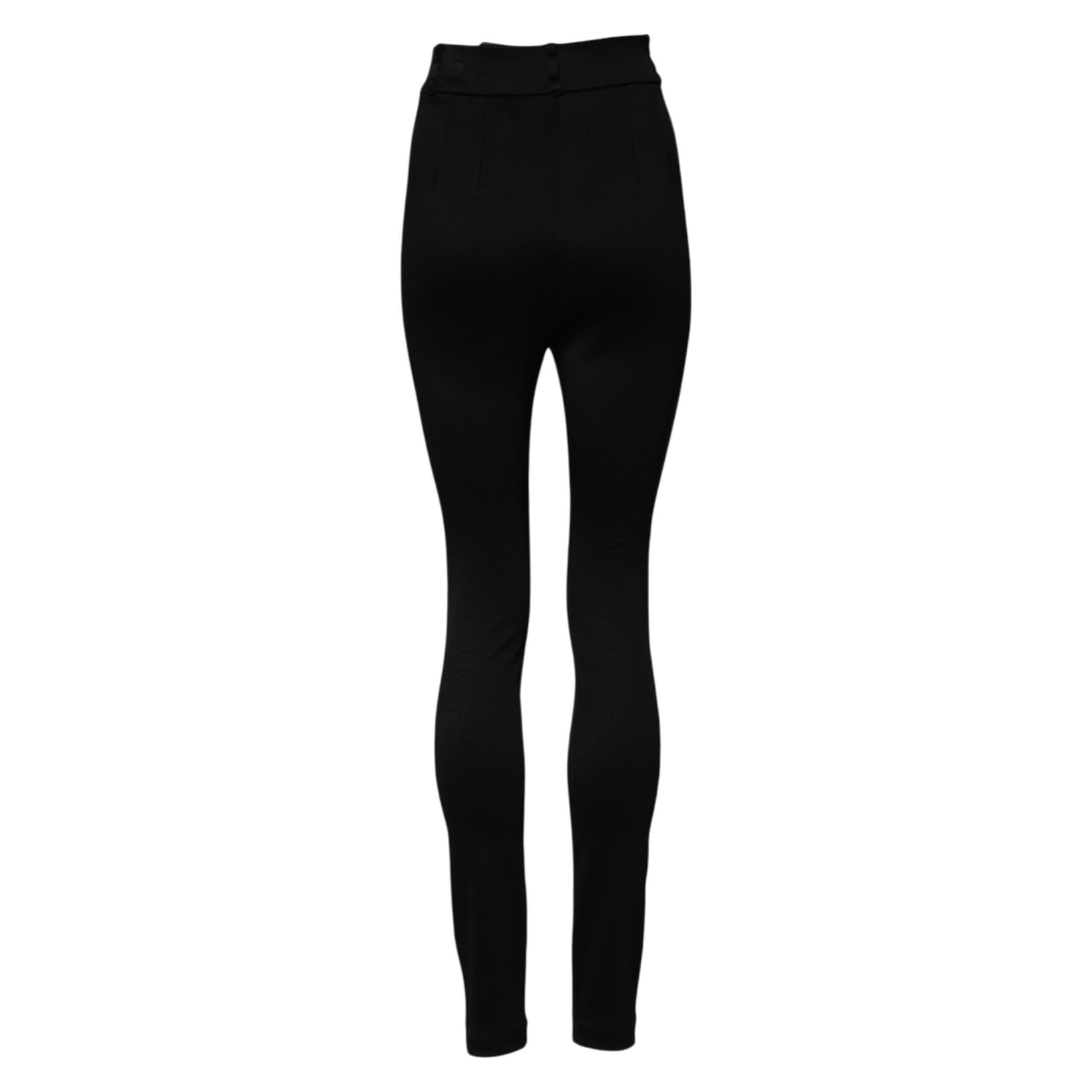 Dolce & Gabbana Black High-Waisted Nylon Skinny Leggings-3