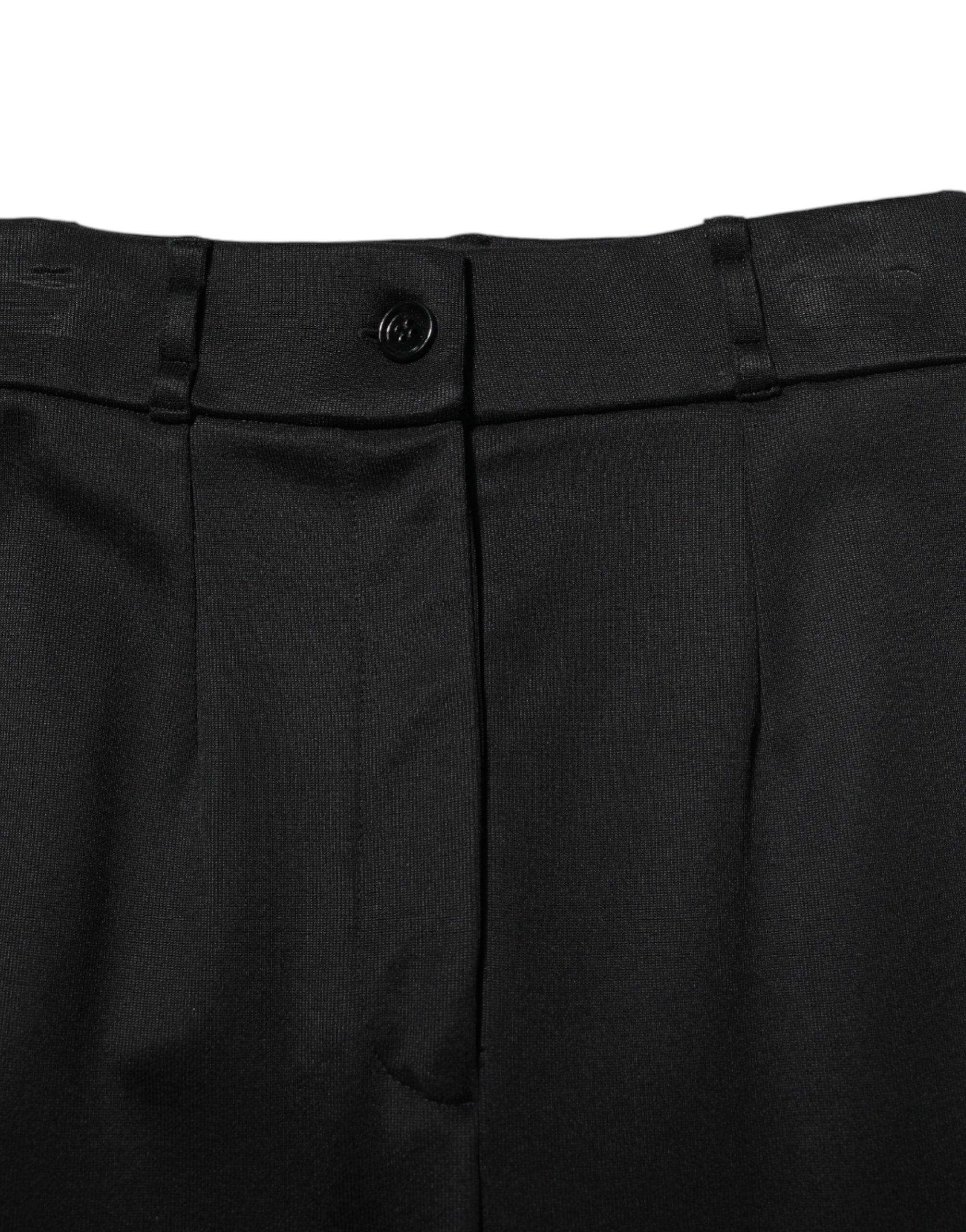 Dolce & Gabbana Black High-Waisted Nylon Skinny Leggings-4