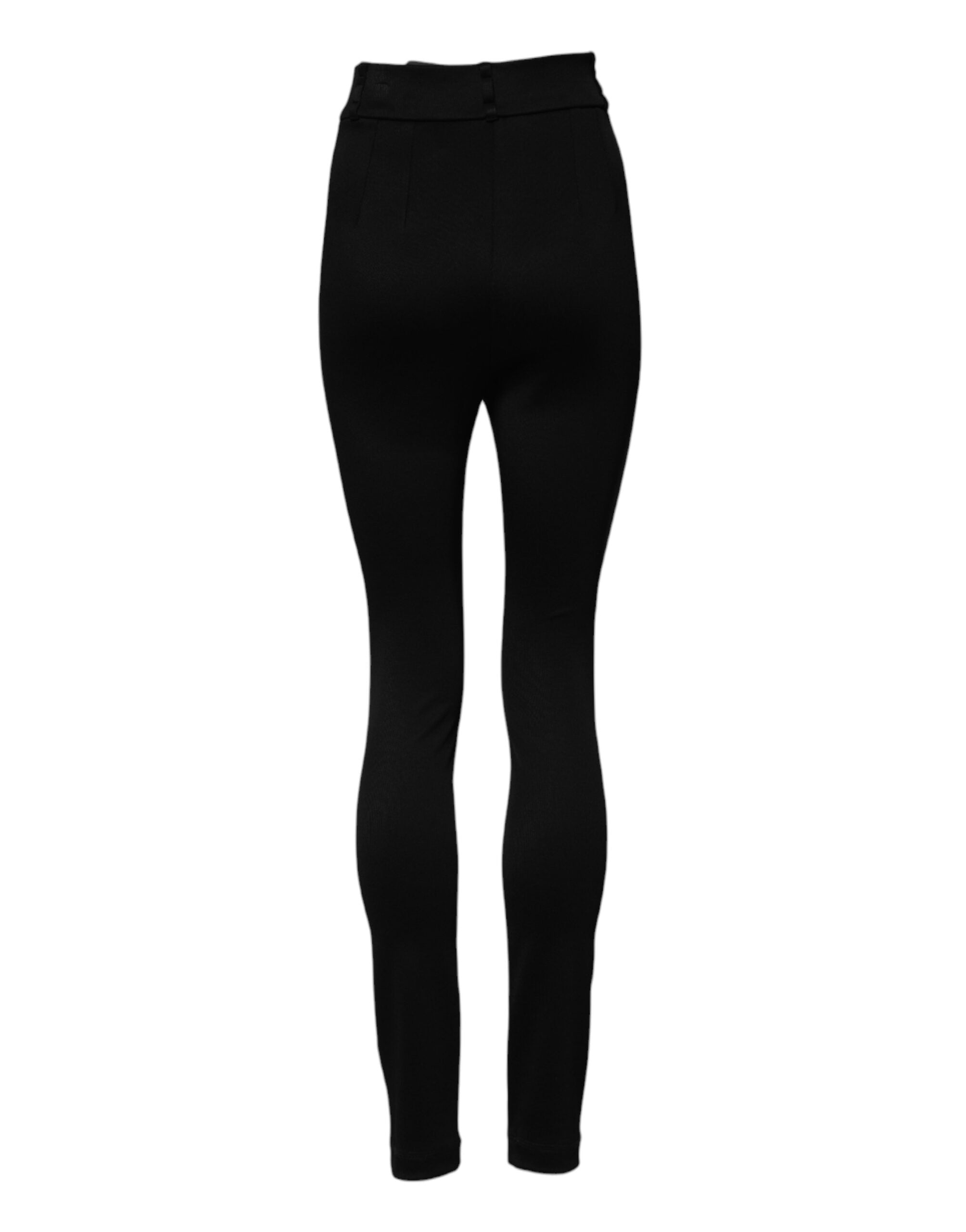 Dolce & Gabbana Black High-Waisted Nylon Skinny Leggings-5