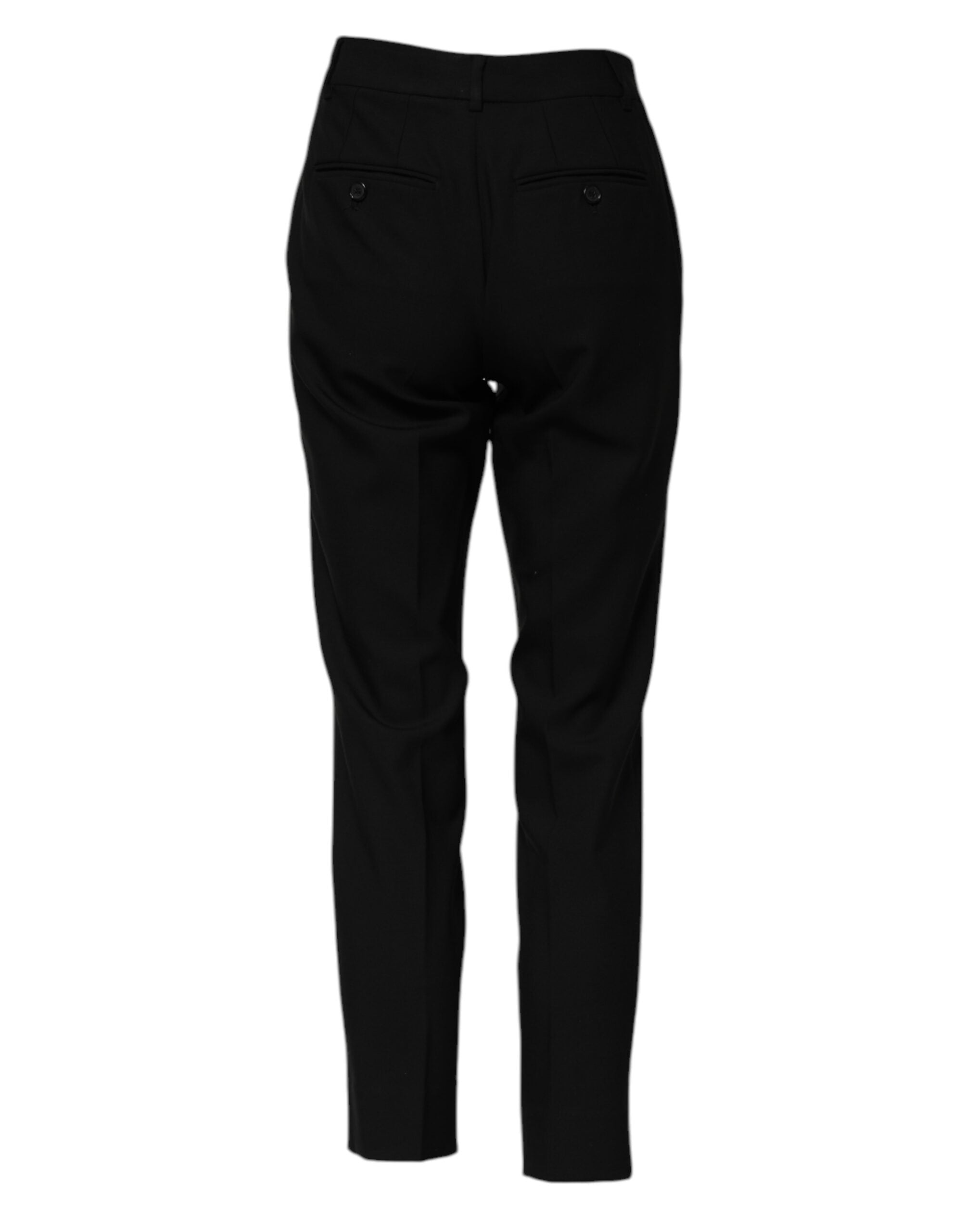 Dolce & Gabbana Schwarze taillierte Hose aus Wolle-3