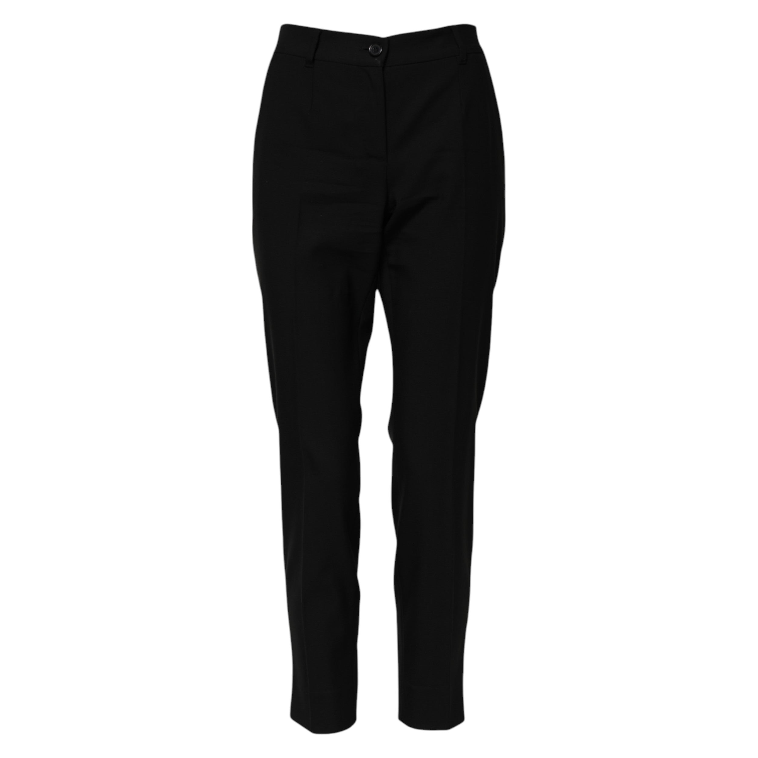 Dolce & Gabbana Schwarze taillierte Hose aus Wolle-5