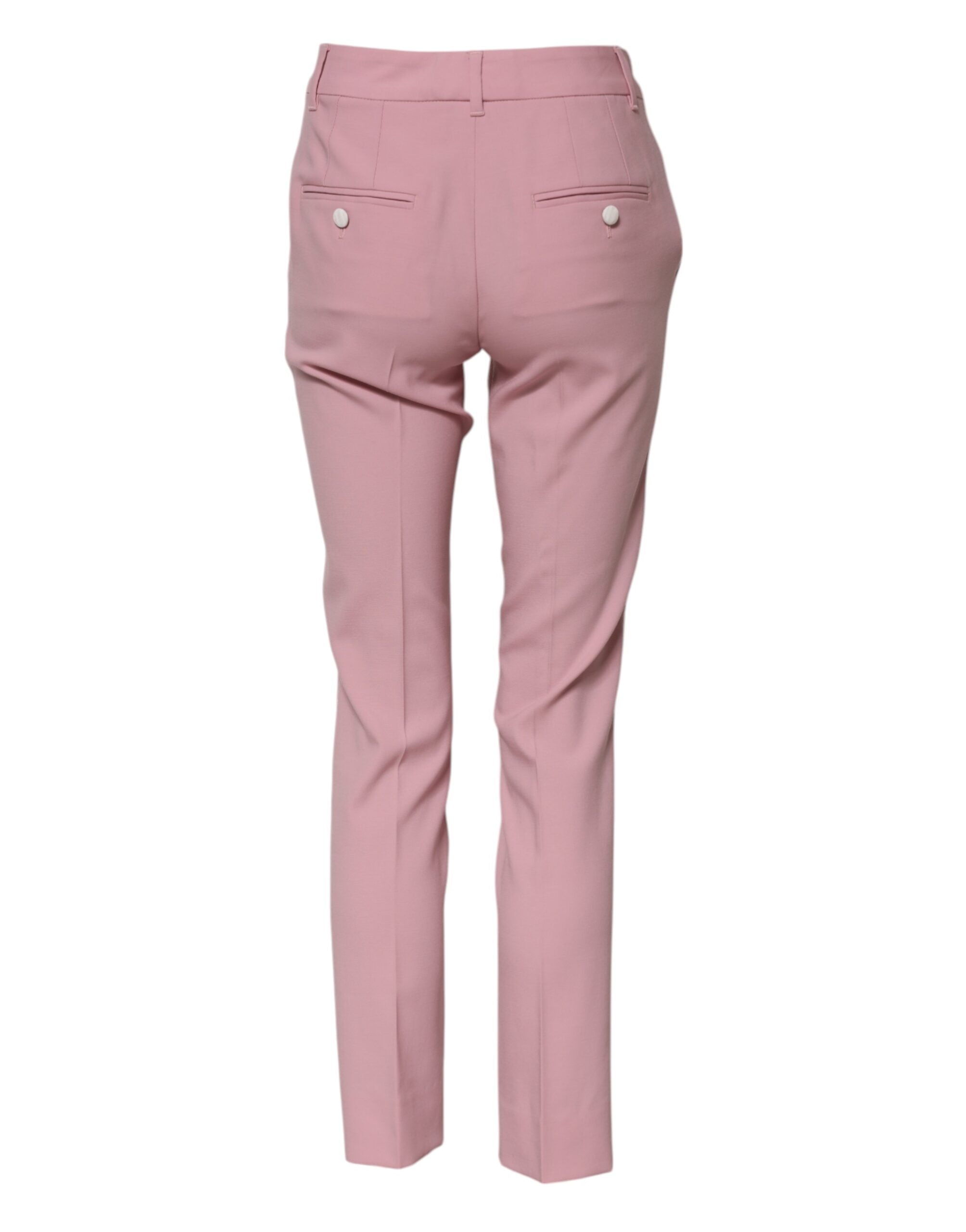 Dolce & Gabbana Rosa Wollhose mit hoher Taille und konisch zulaufender Hose-3