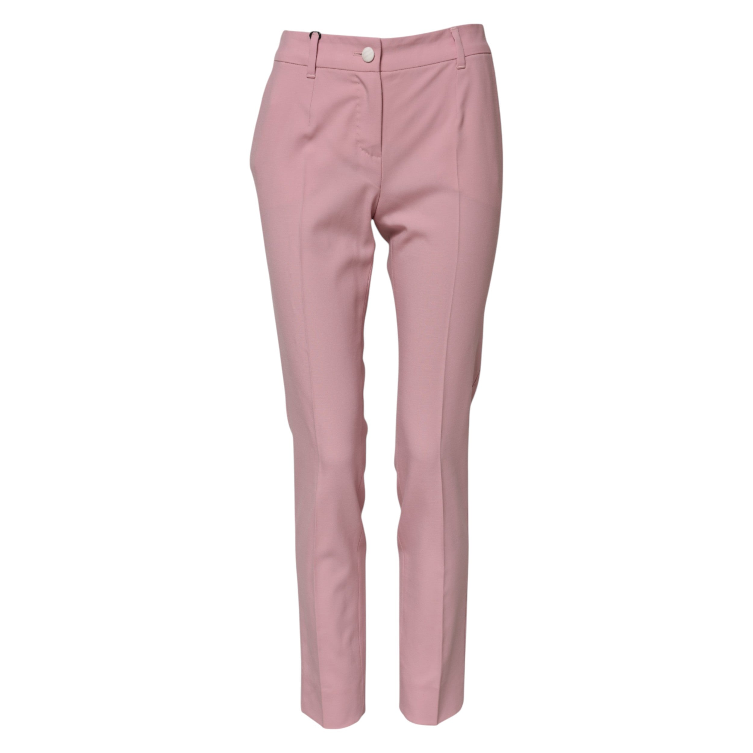 Dolce & Gabbana Rosa Wollhose mit hoher Taille und konisch zulaufender Hose-5