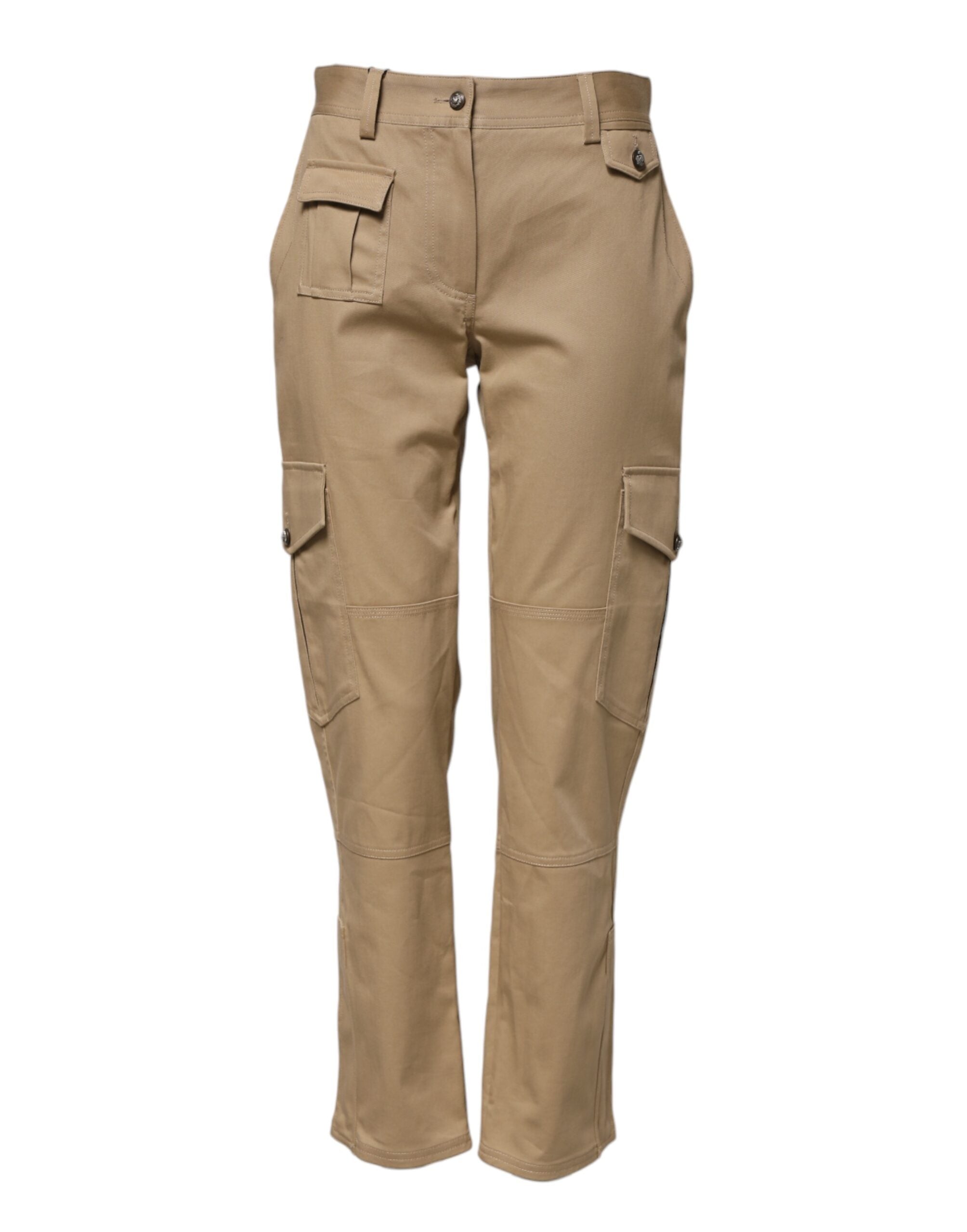 Pantalones cargo cónicos de cintura media en beige de Dolce & Gabbana-2