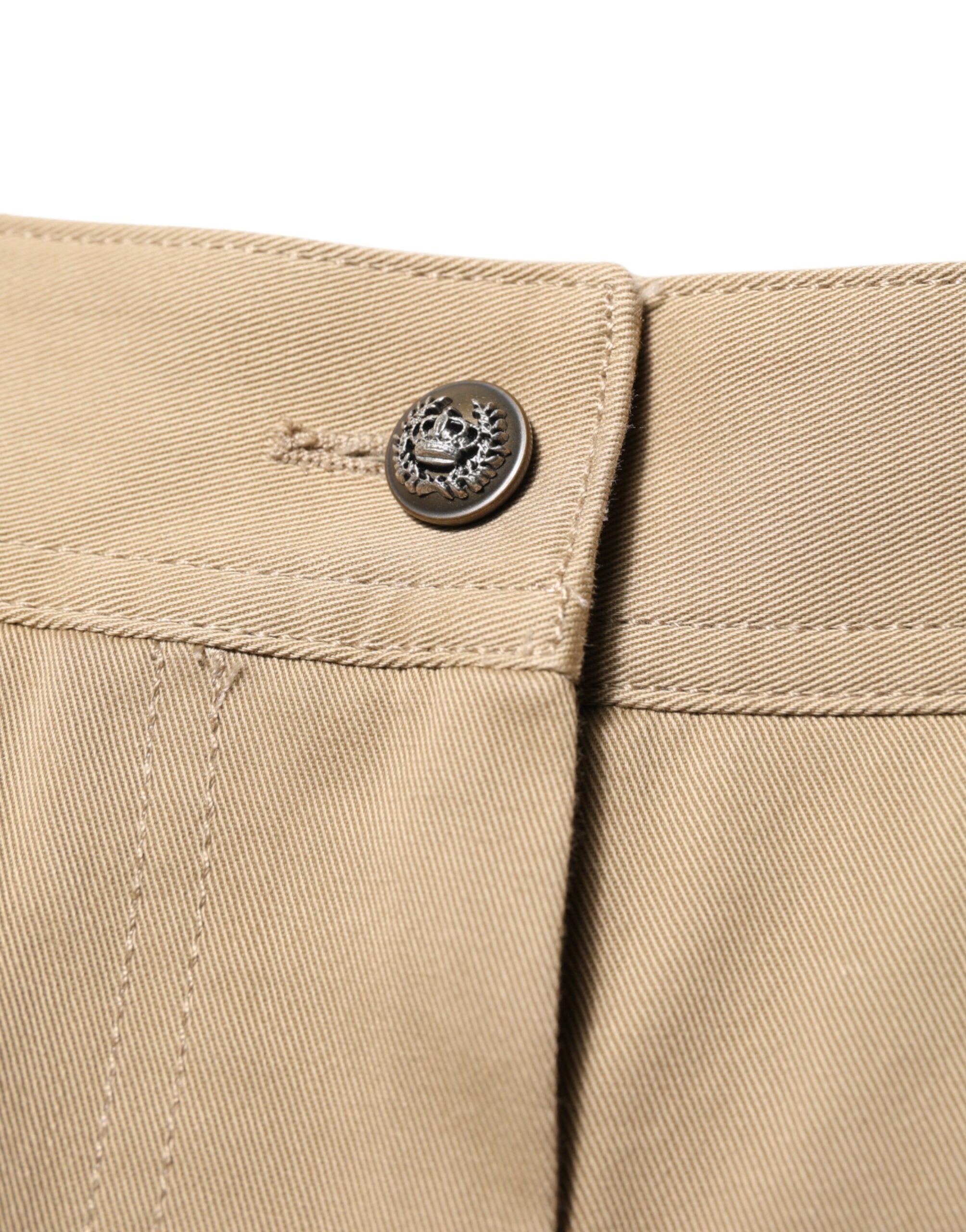 Pantalones cargo cónicos de cintura media en beige de Dolce & Gabbana-5