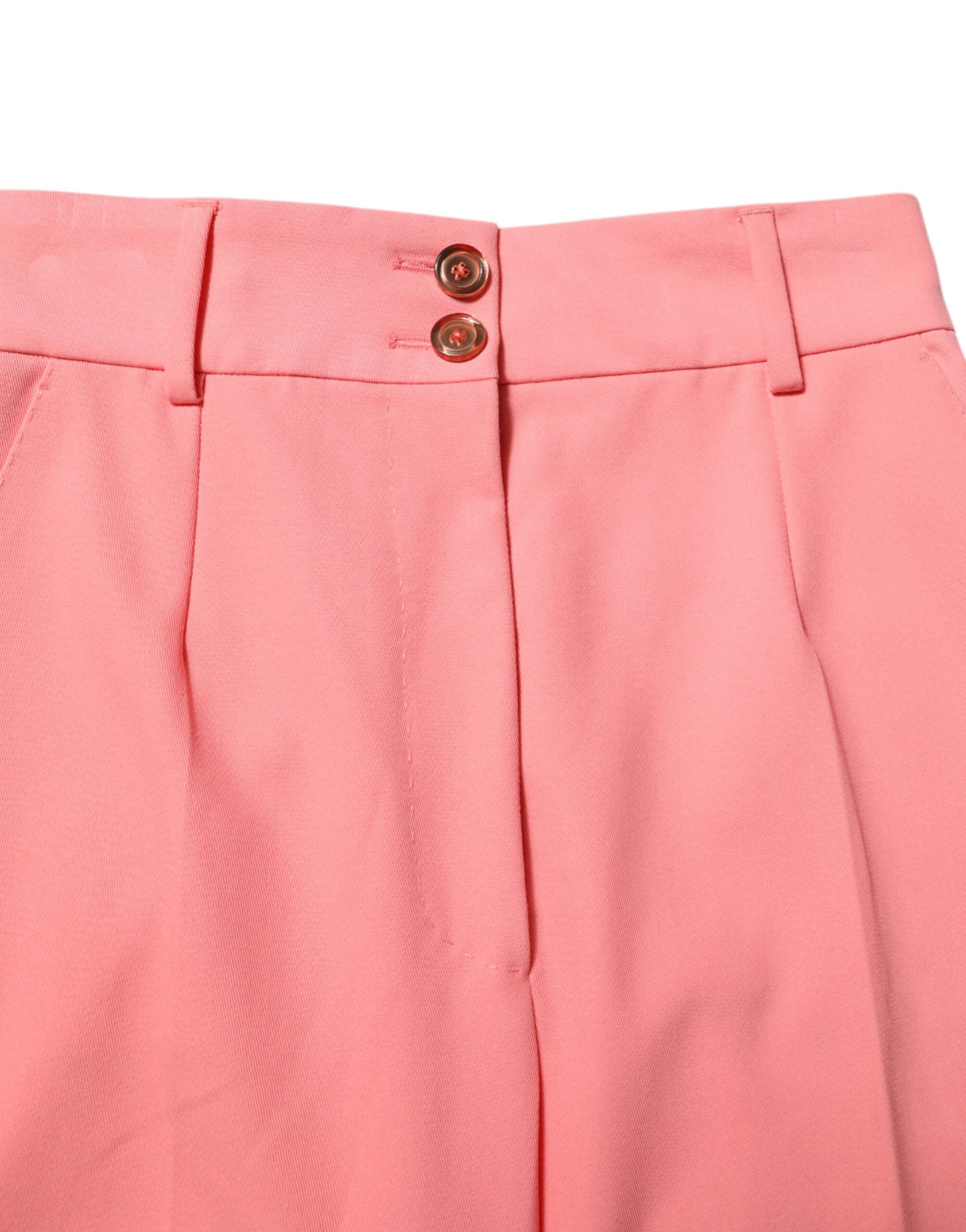Dolce & Gabbana Pink tapered high-waisted dress trousers-4