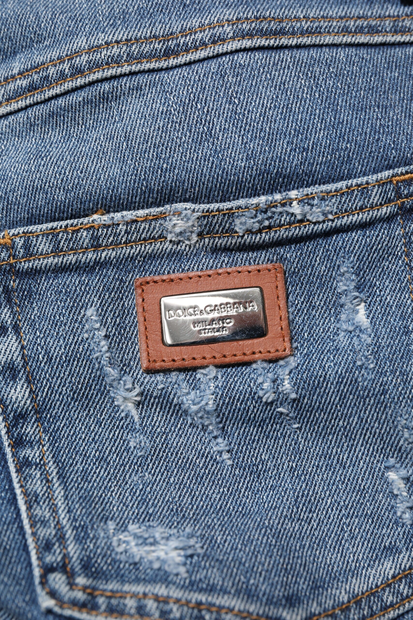 Dolce & Gabbana Blaue PRETTY Zerrissene Skinny Denim Jeans-5