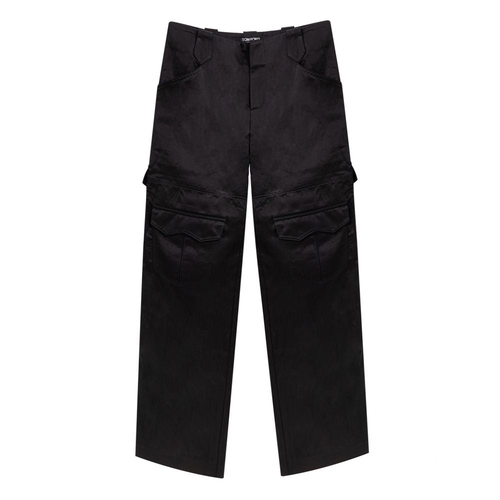 Tom Ford Black Viscose Cargo Trousers-1