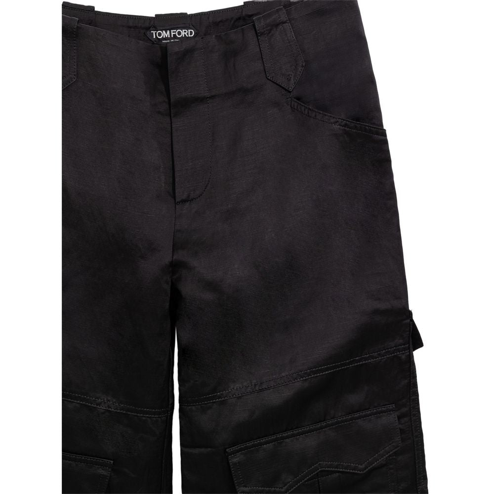 Tom Ford Black Viscose Cargo Trousers-3