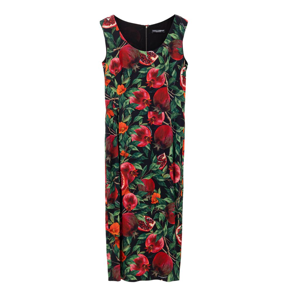 Dolce & Gabbana Langes Viskose-Kleid in Bicolor-Optik-1