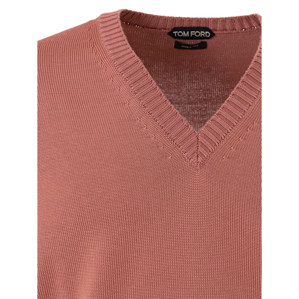Tom Ford Seiden-Sweatshirt in Zartrosa-3