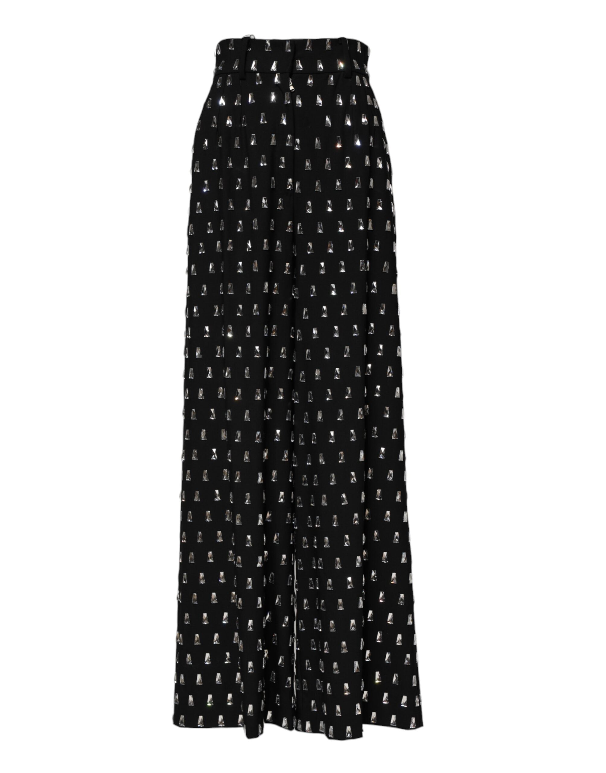 Dolce & Gabbana Black, crystal-embellished wide-leg trousers
