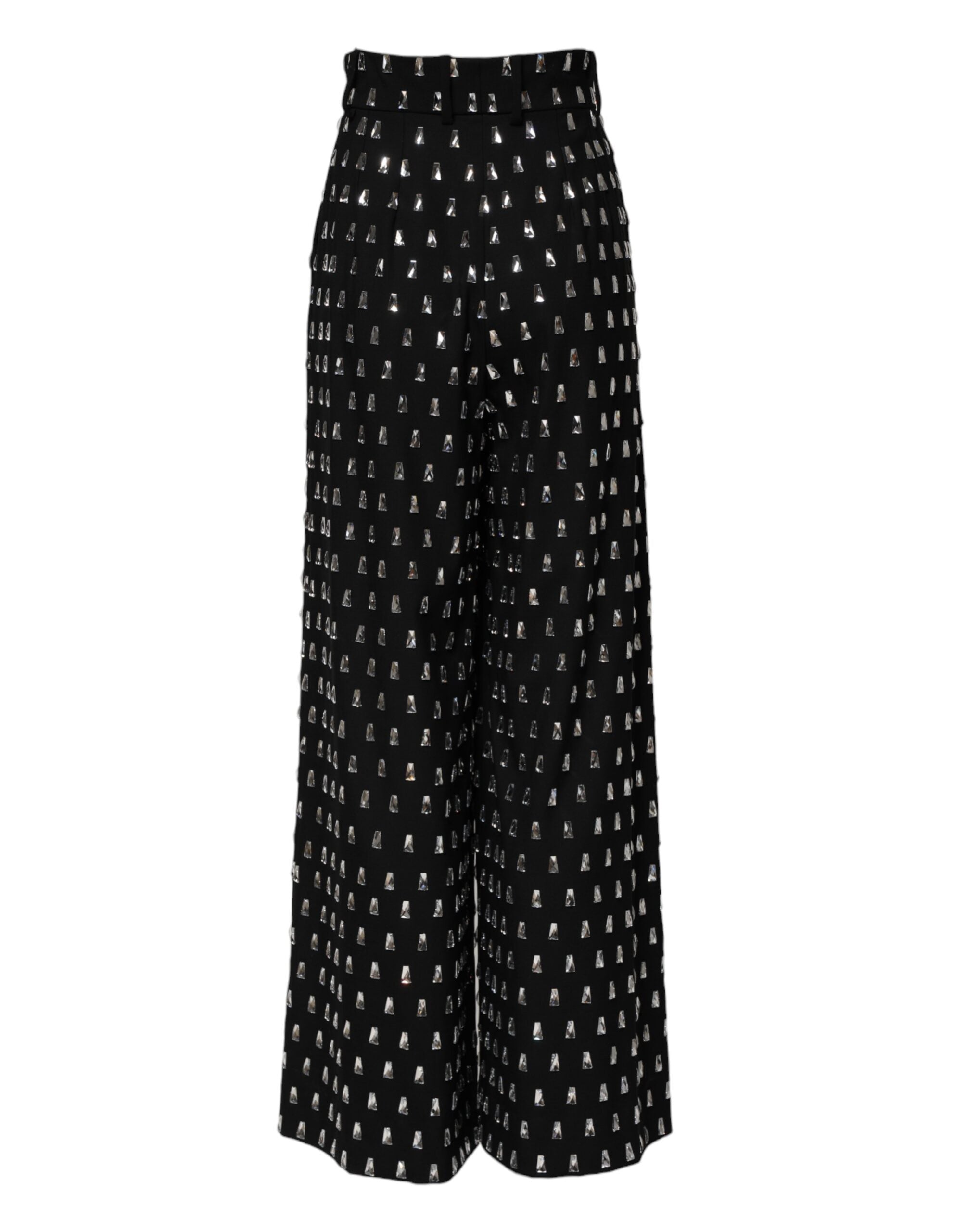 Dolce & Gabbana Black, crystal-embellished wide-leg trousers-3