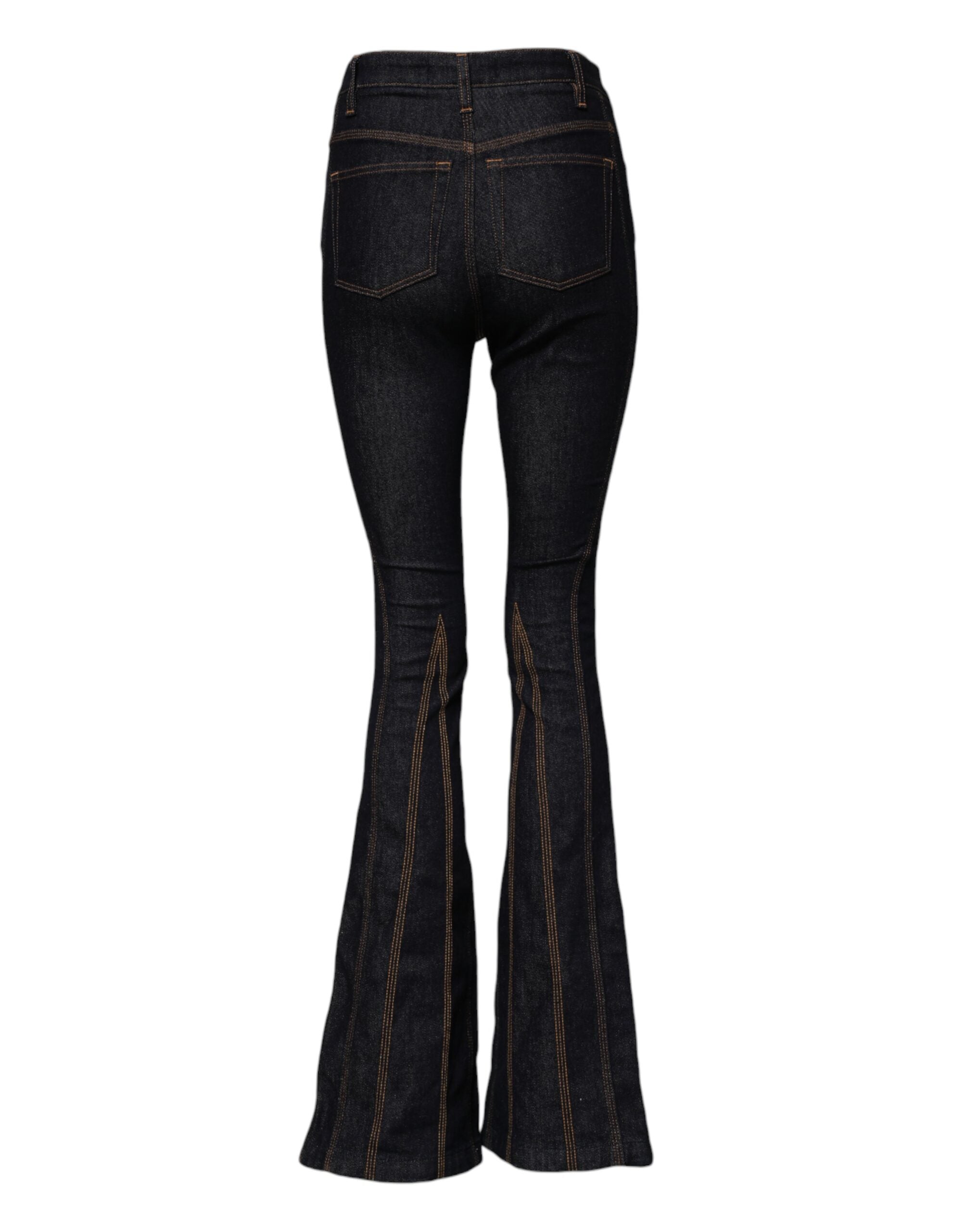 Dolce & Gabbana Schwarze Bootcut-Denim-Jeans aus Baumwolle mit mittlerer Taille-3
