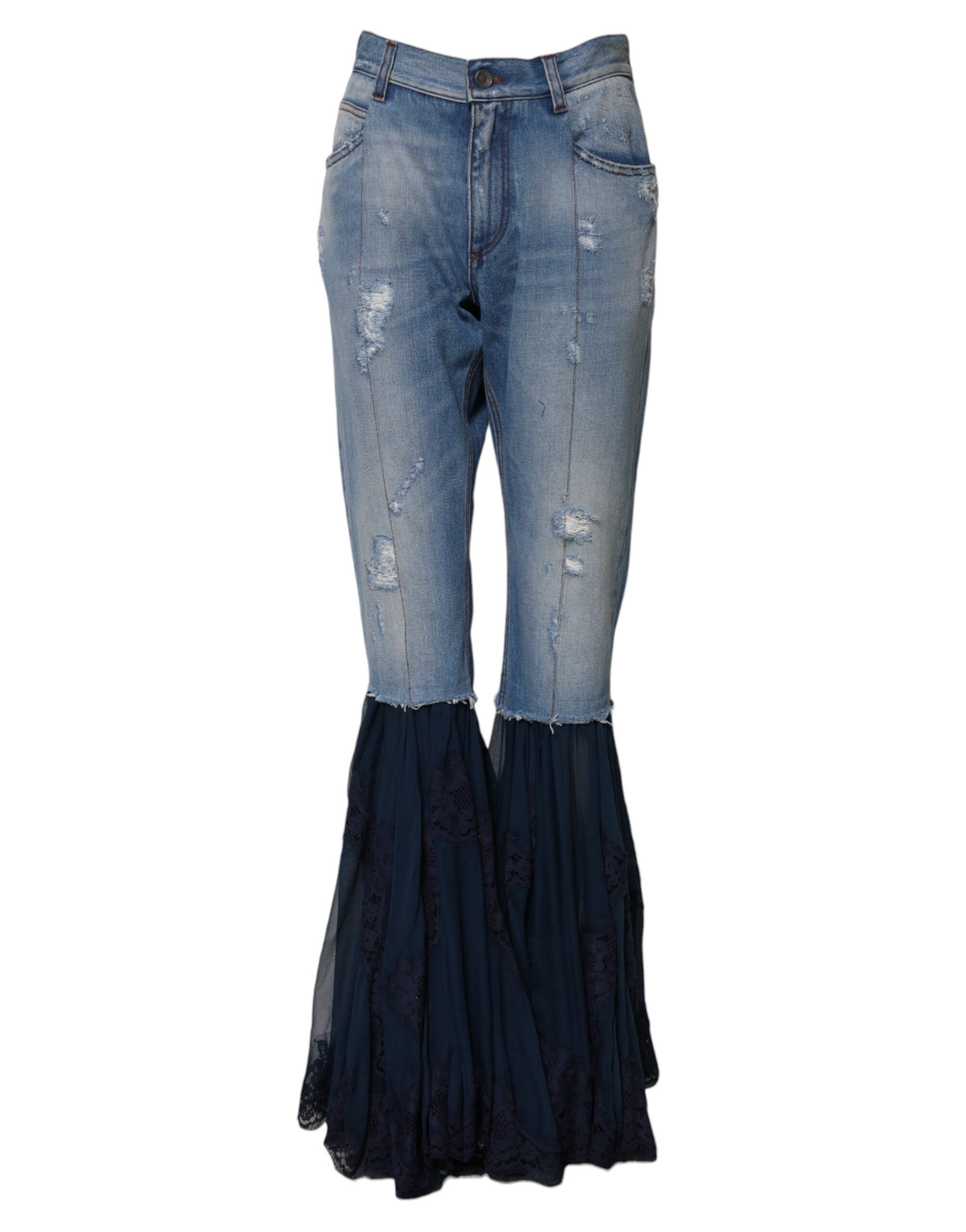 Vaqueros azules de talle alto de Dolce & Gabbana en denim de algodón 