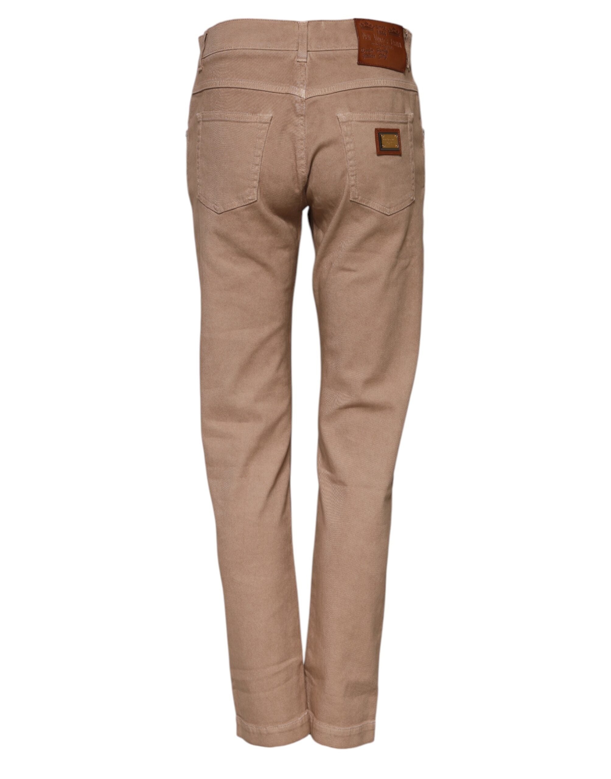 Dolce & Gabbana Brown Boyfriend Denim Trousers in Cotton Jeans -3