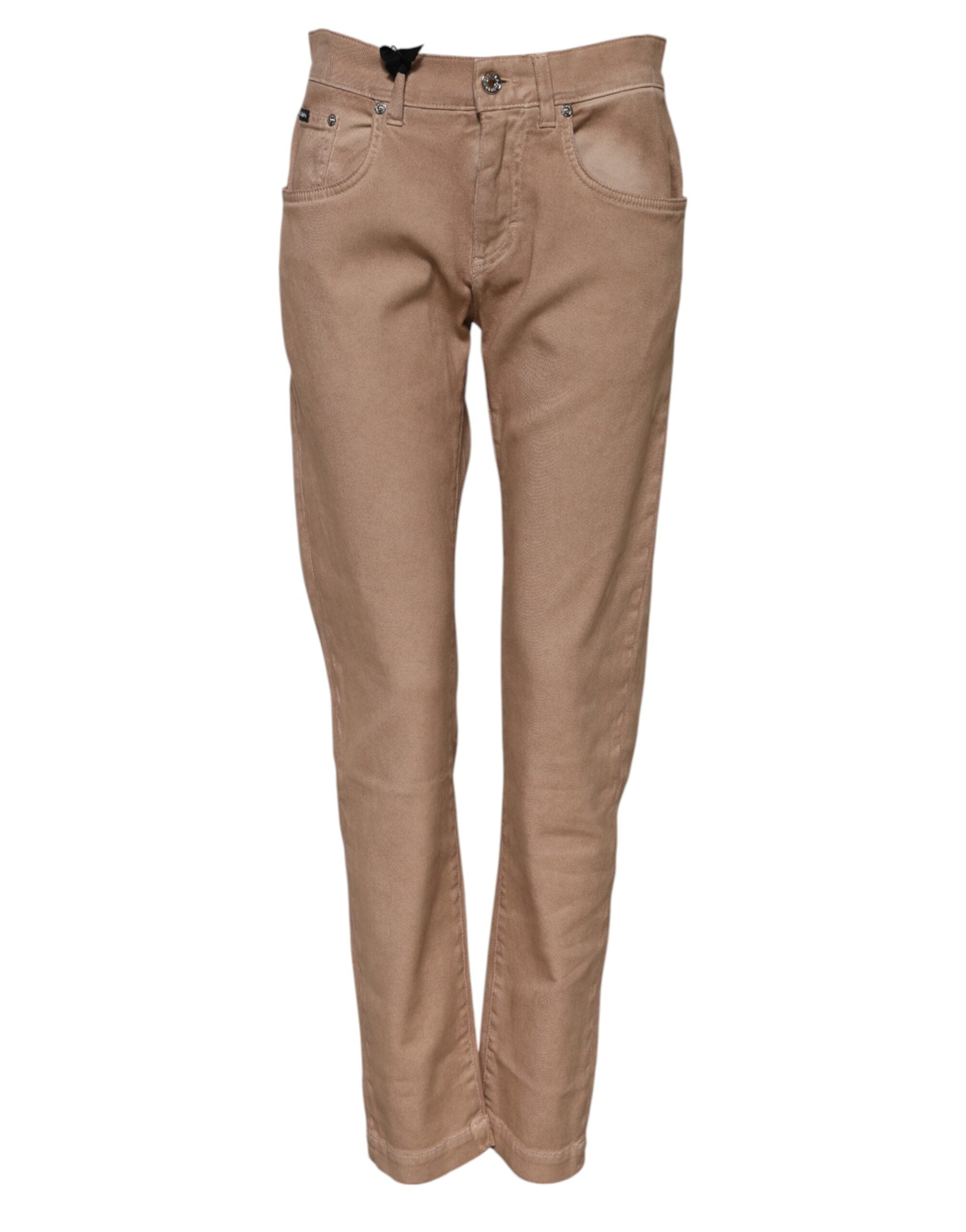 Dolce & Gabbana Brown Boyfriend Denim Trousers in Cotton Jeans -1