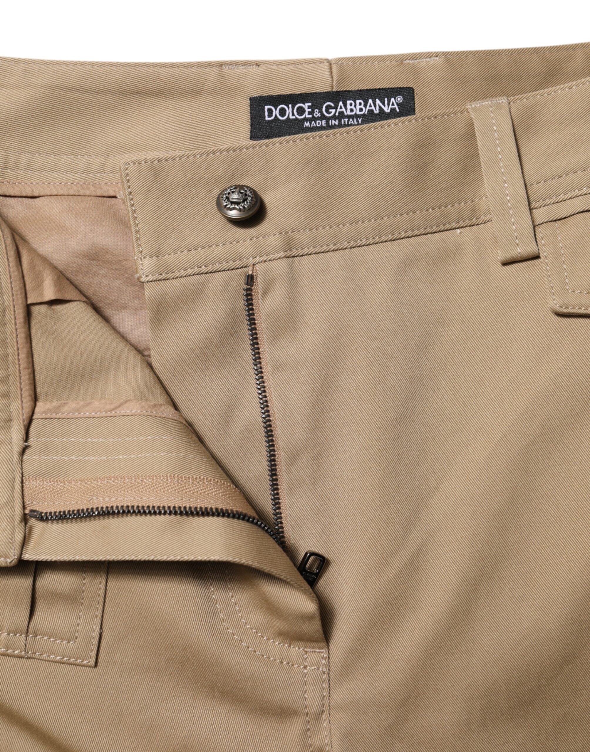 Dolce & Gabbana Beige Mid Waist Cargo Tapered Pants -4