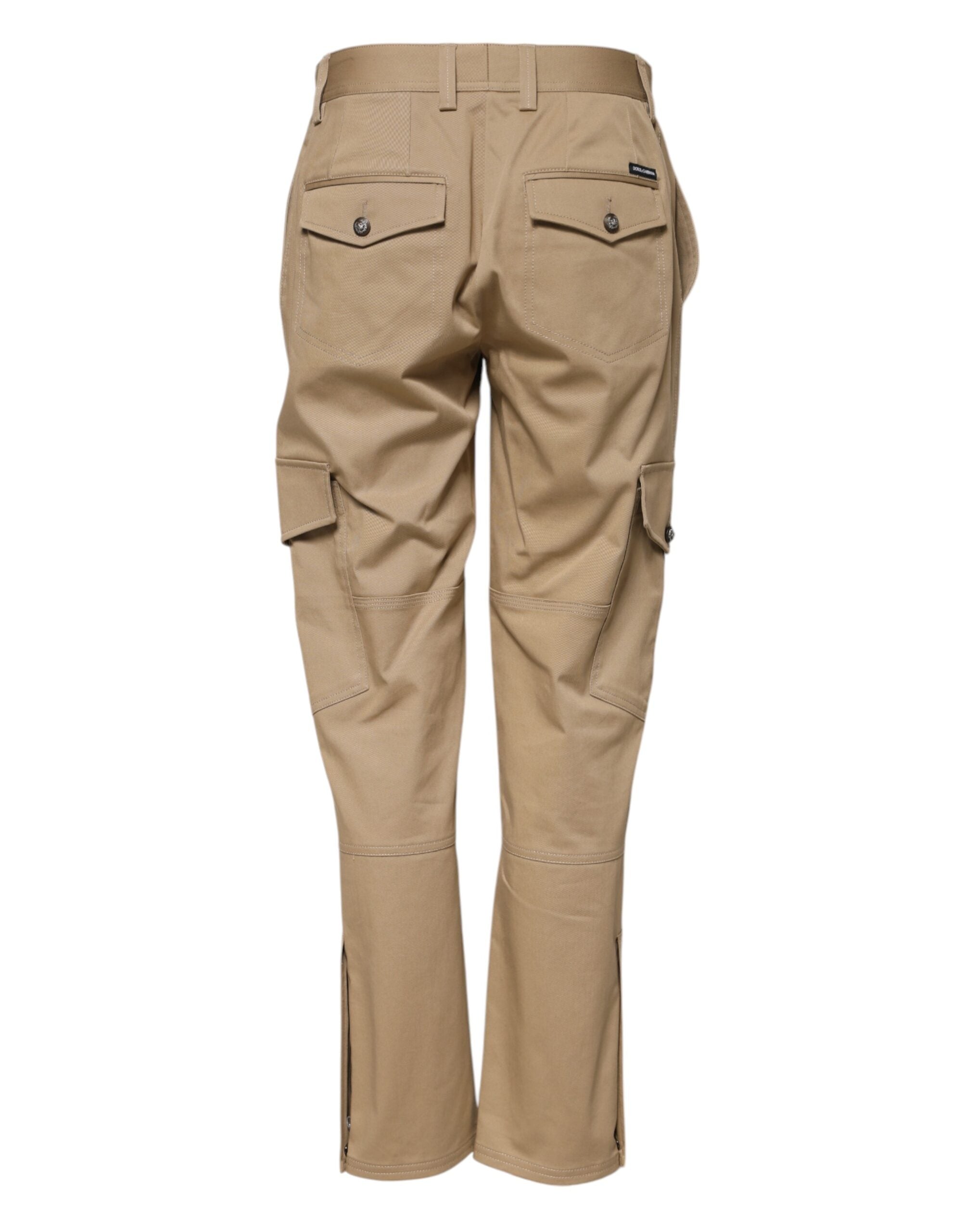Dolce & Gabbana Beige Mid Waist Cargo Tapered Pants -3