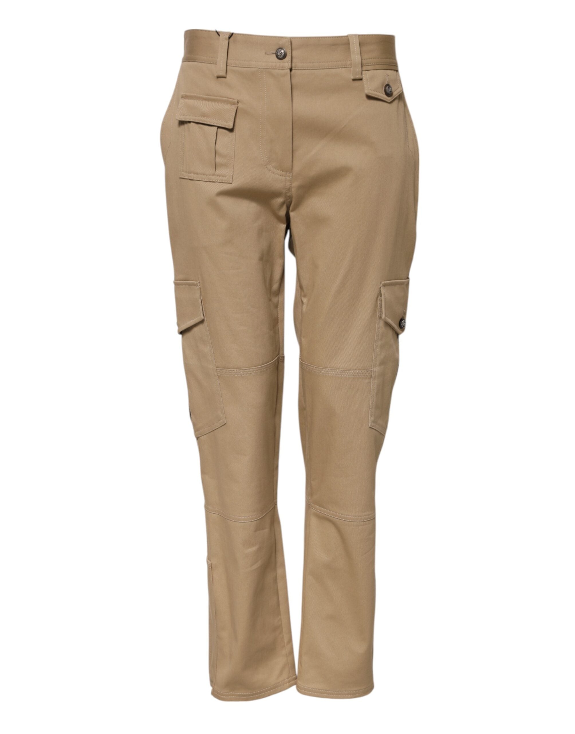 Dolce & Gabbana Beige Mid Waist Cargo Tapered Pants -2